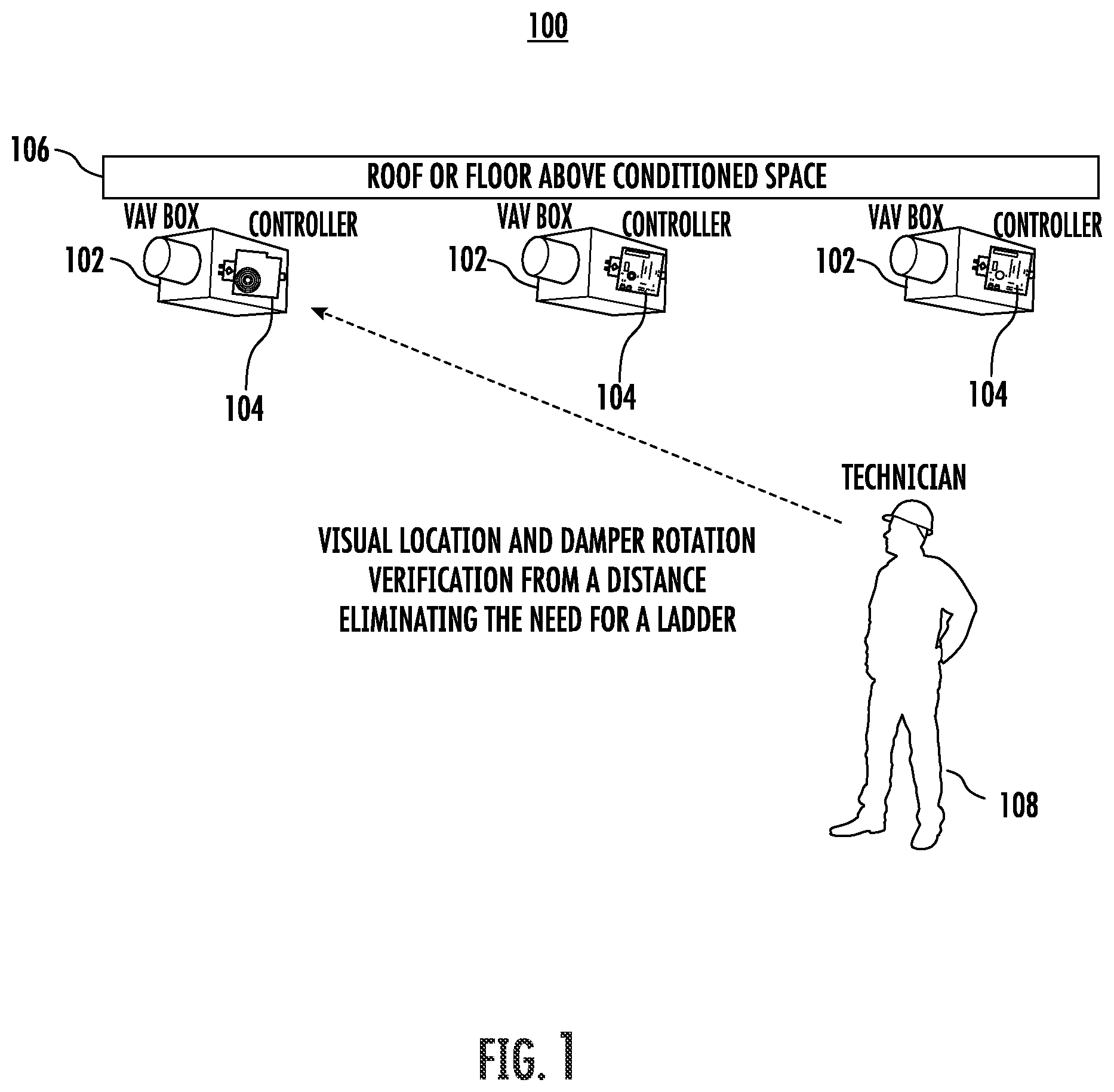 Patent US11781782 Figure 1 – Indication of motor shaft rotation and controller location