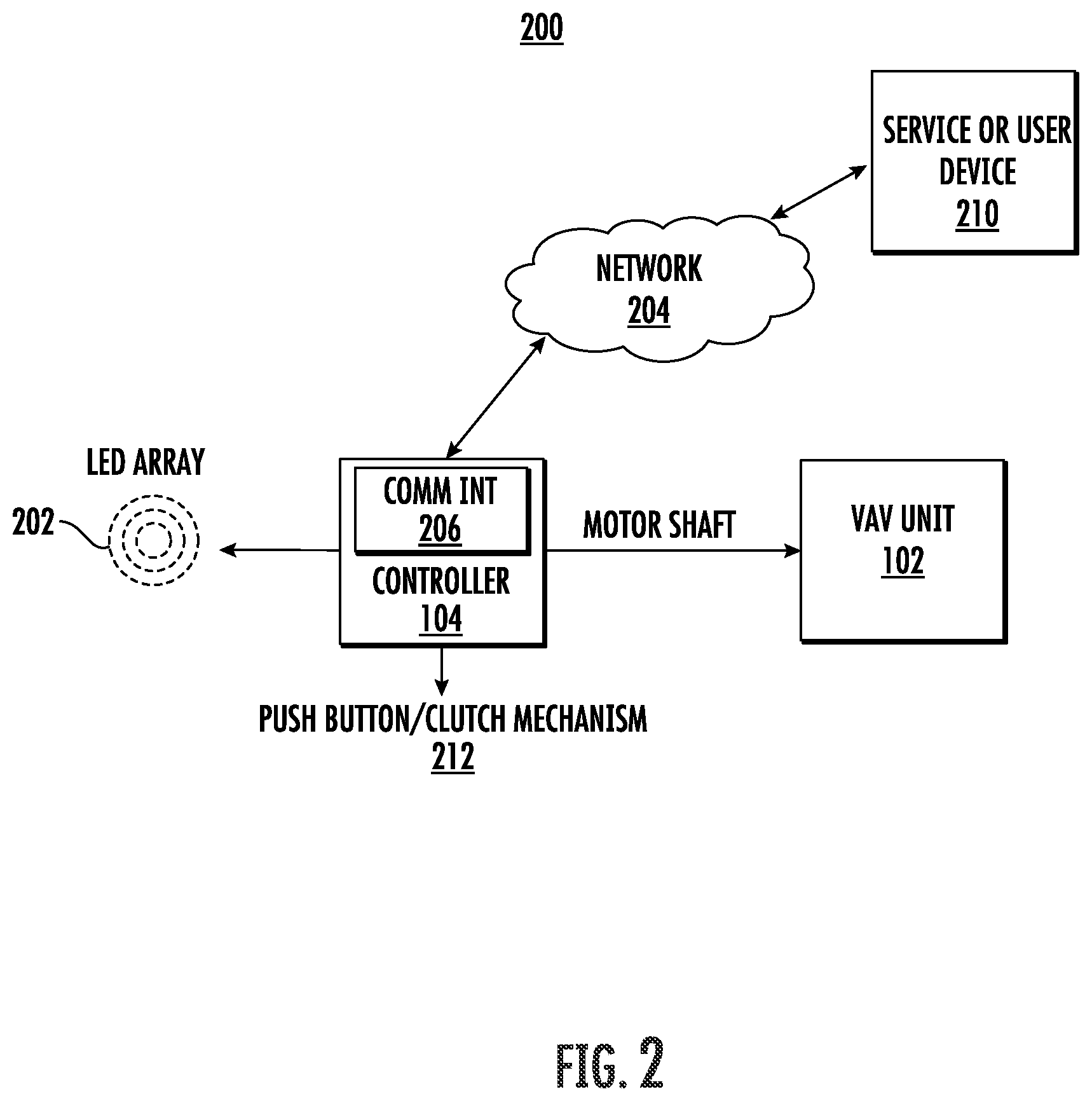 Patent US11781782 Figure 2 – Indication of motor shaft rotation and controller location