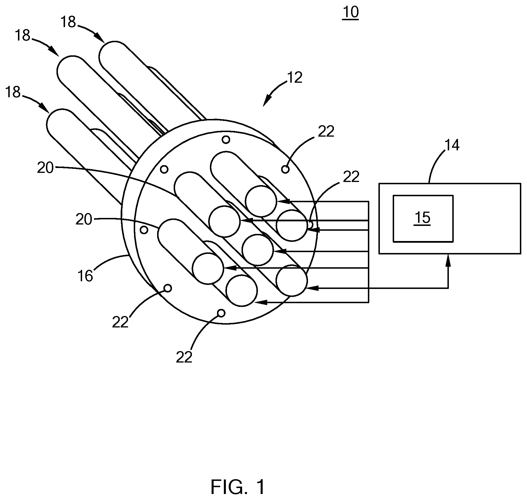 Patent US11781784 Figure 1 – Heater bundle for adaptive control
