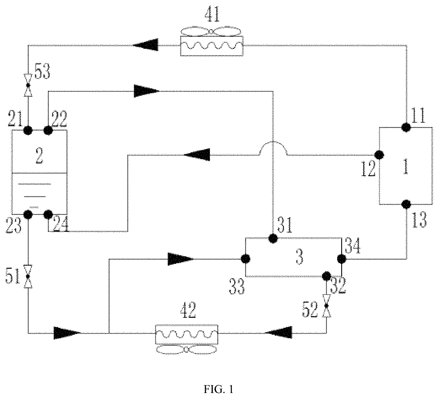 Patent US11781788 Figure 1 – Cascade air conditioner system