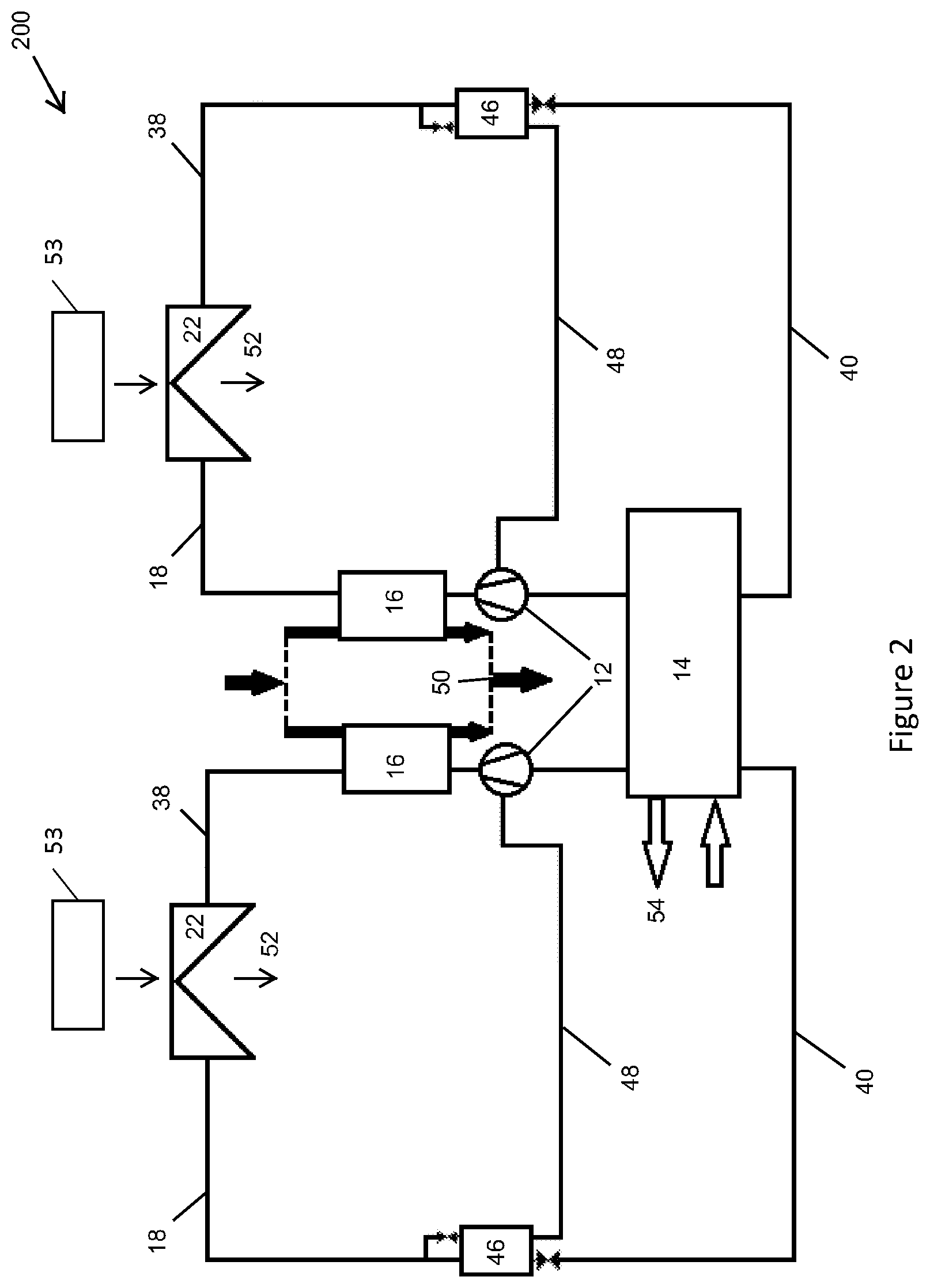 Patent US11781792 Figure 2 – Air-cooled chiller with heat recovery system