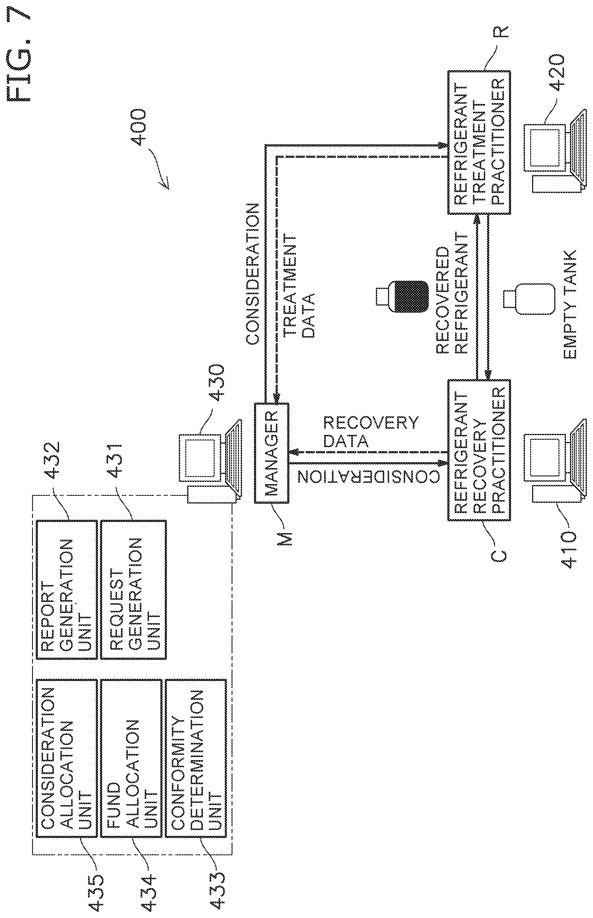 Patent US11781794 Figure 7 – Refrigerant recovery management system