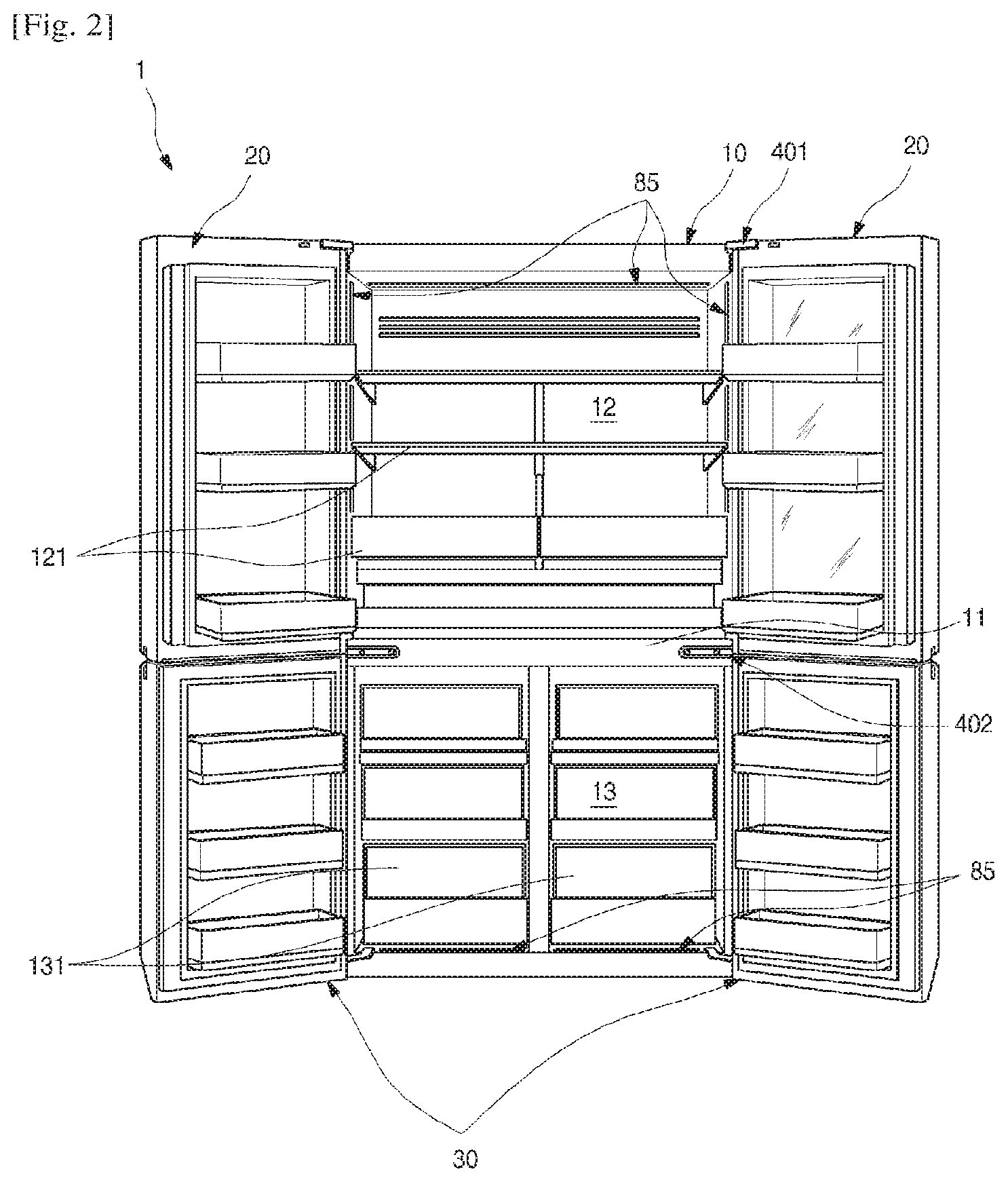Patent US11781806 Figure 2 – Refrigerator having panel assembly