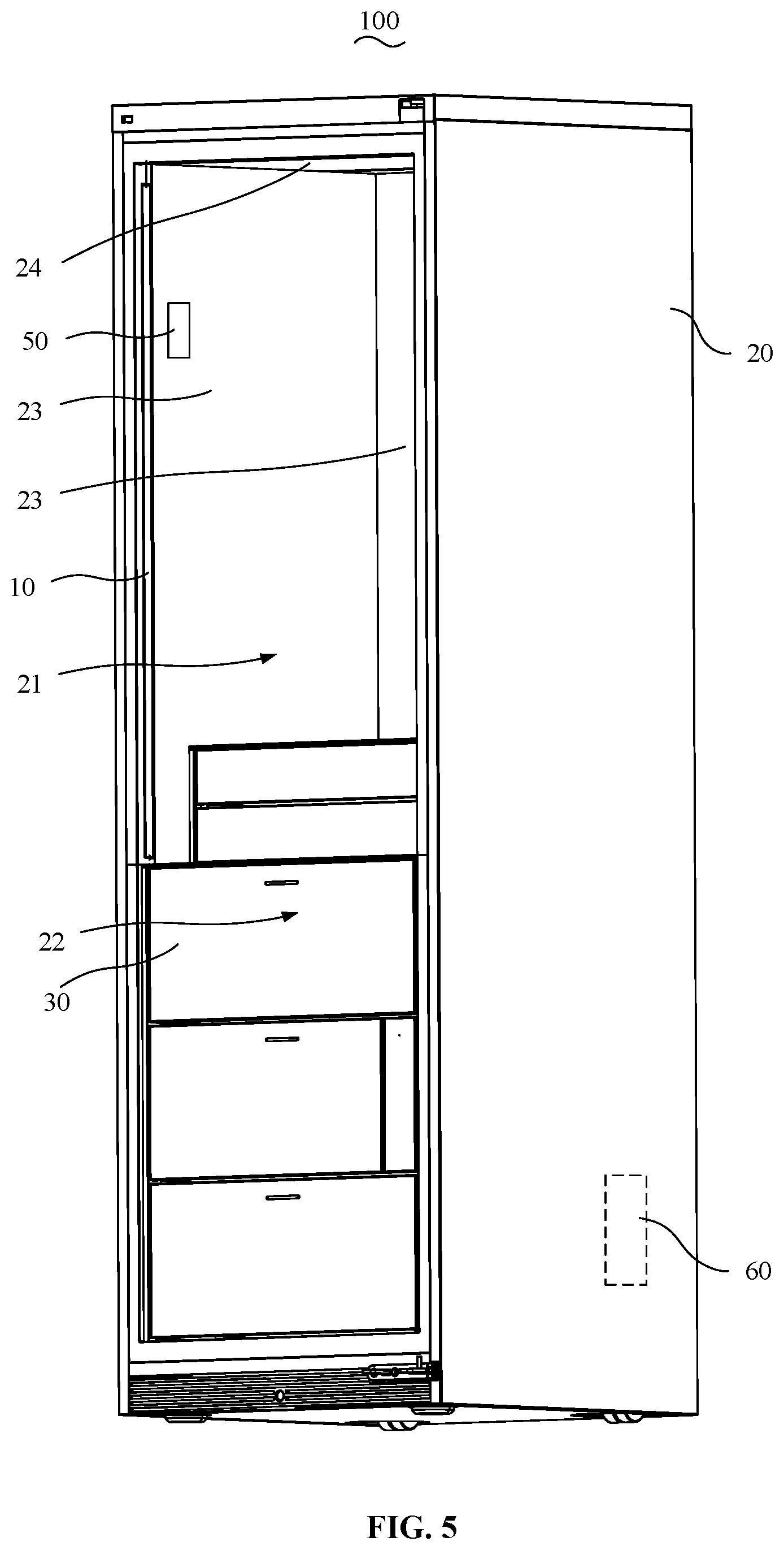Patent US11781807 Figure 4 – Rotating lamp, refrigerator, and control method for rotating lamp in refrigerator