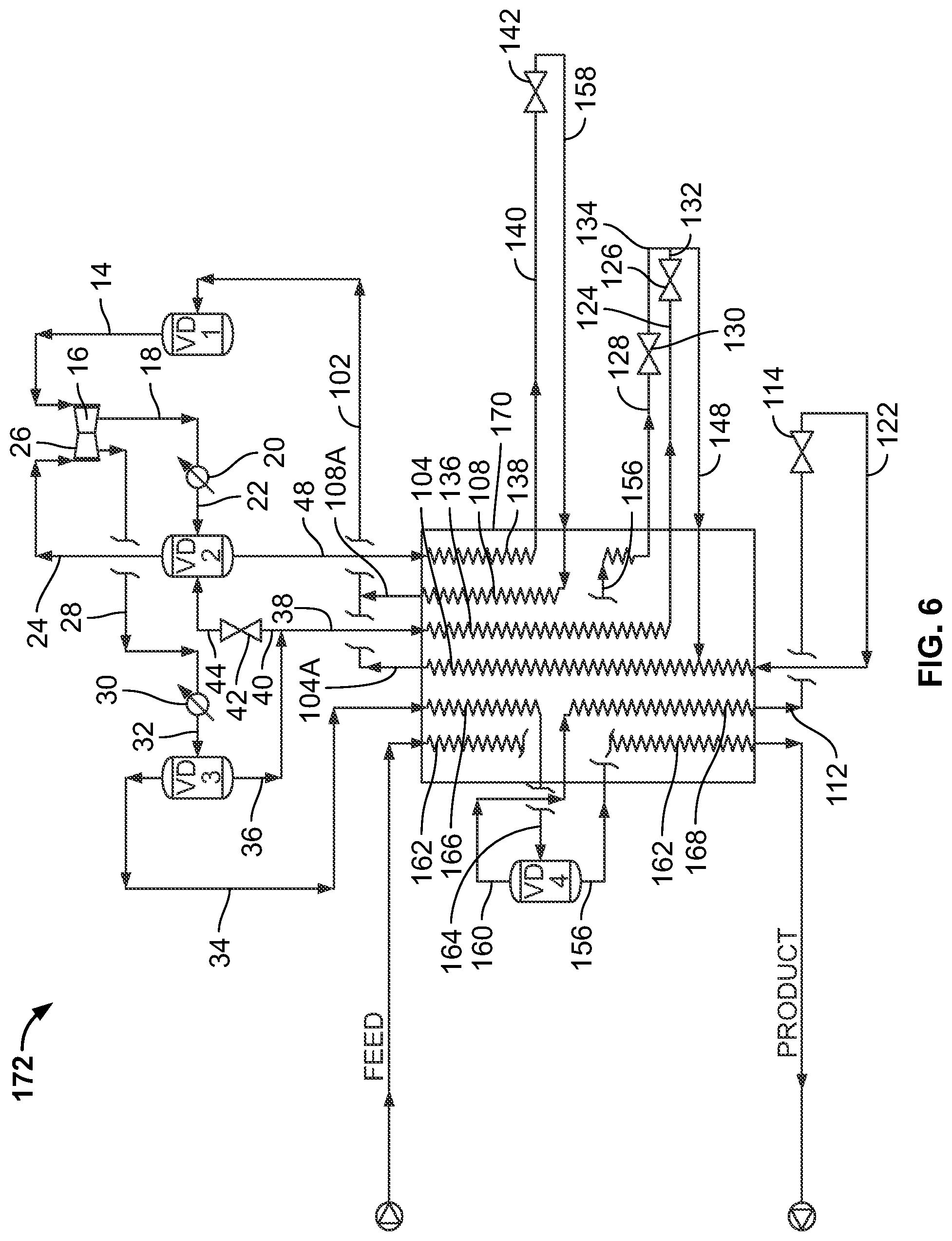 Patent US11781809 Figure 6 – Mixed refrigerant system and method