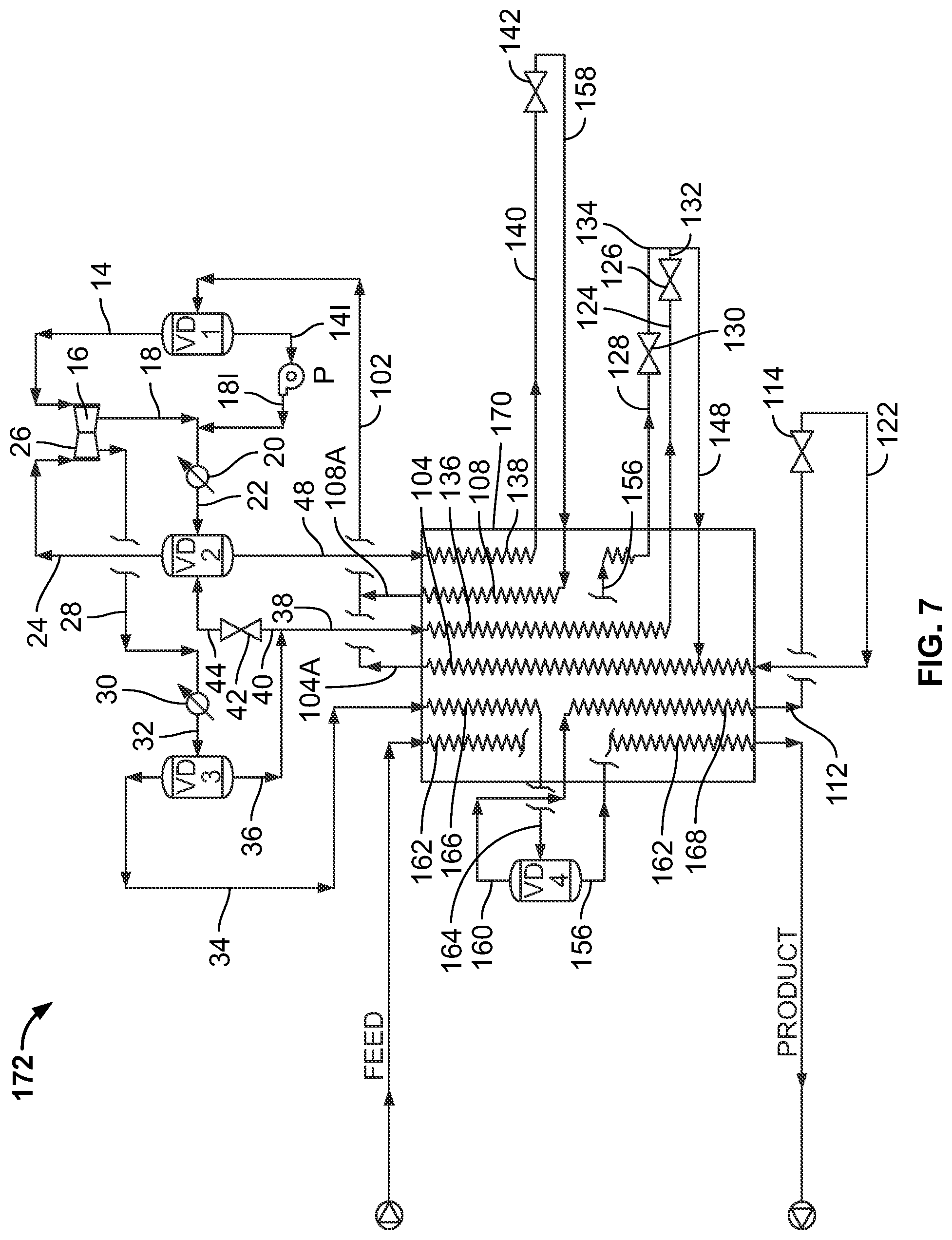 Patent US11781809 Figure 7 – Mixed refrigerant system and method
