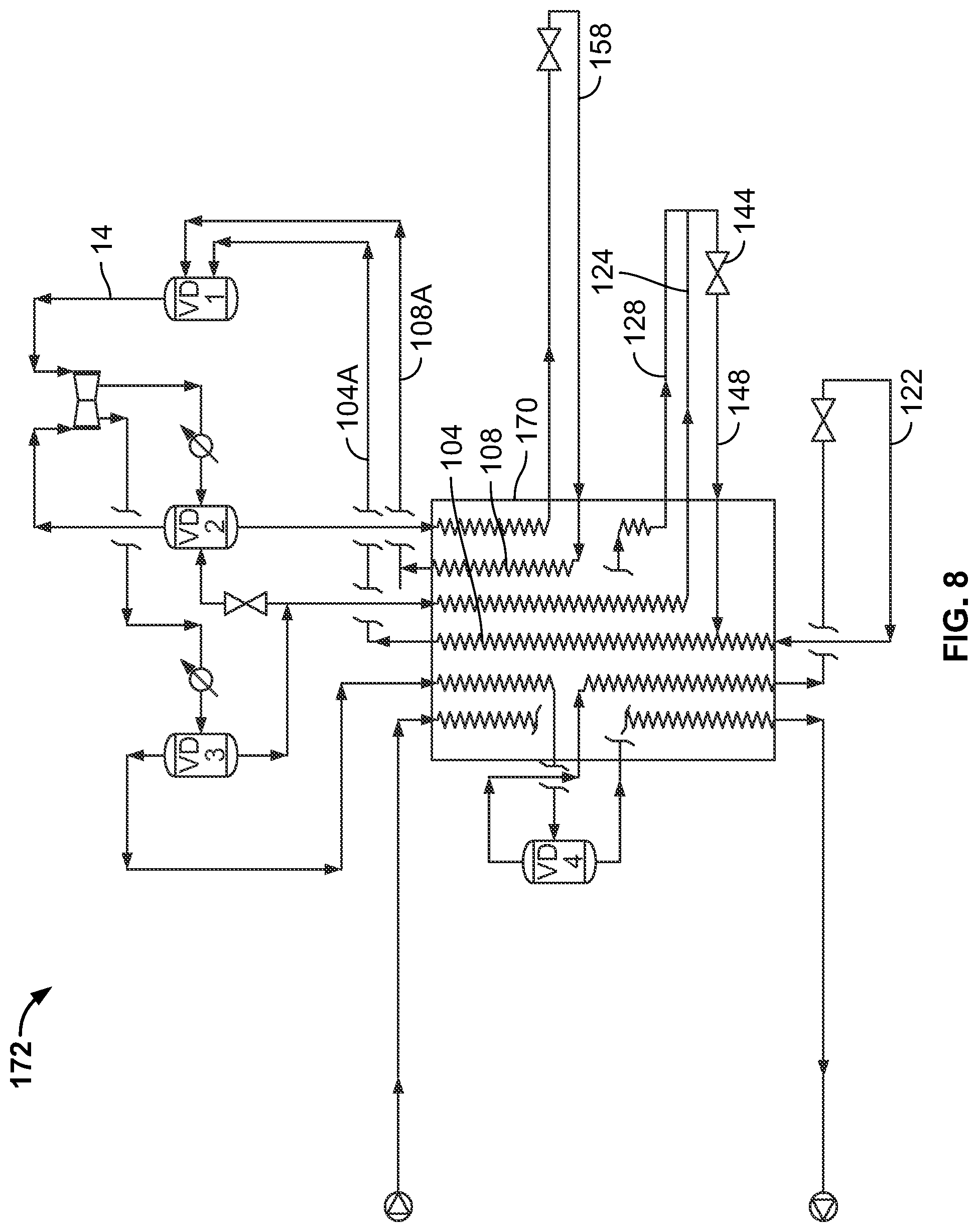 Patent US11781809 Figure 8 – Mixed refrigerant system and method