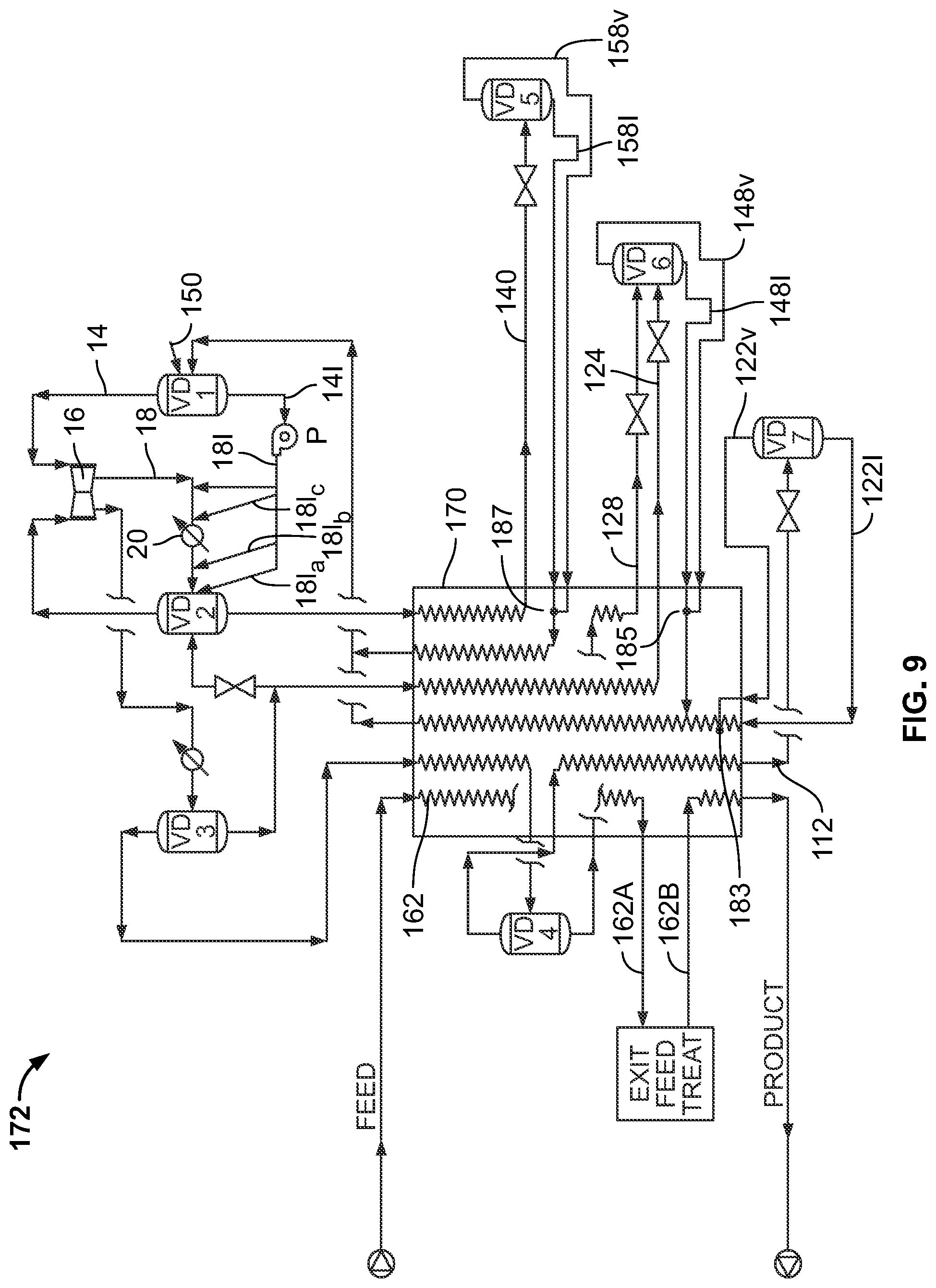 Patent US11781809 Figure 9 – Mixed refrigerant system and method