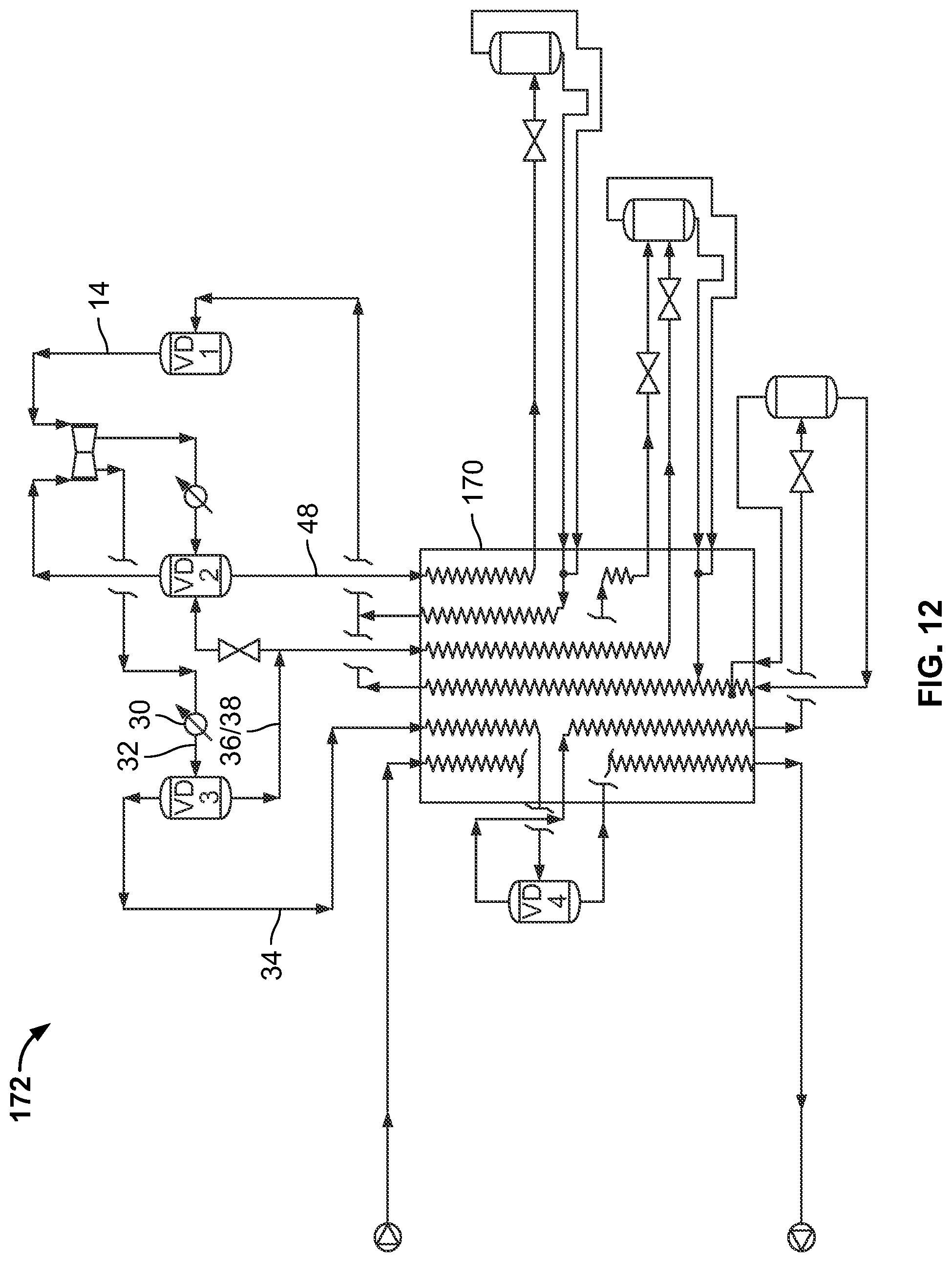 Patent US11781809 Figure 12 – Mixed refrigerant system and method