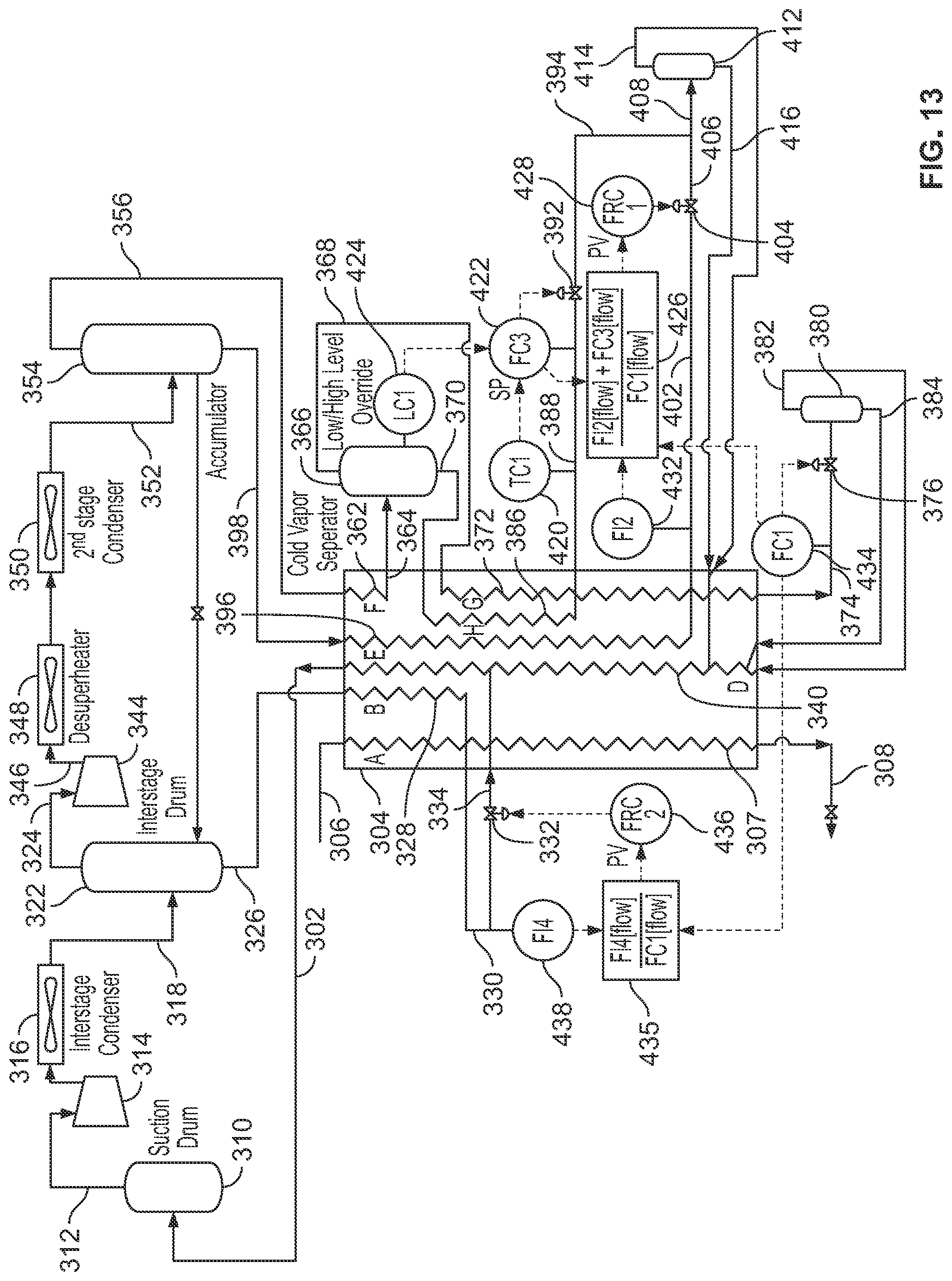 Patent US11781809 Figure 13 – Mixed refrigerant system and method