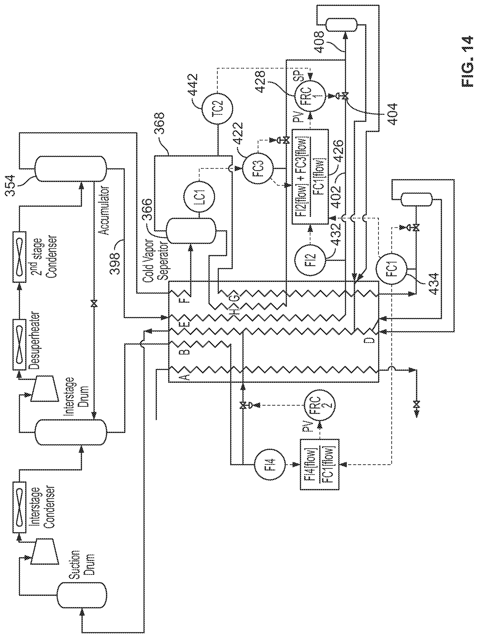 Patent US11781809 Figure 14 – Mixed refrigerant system and method
