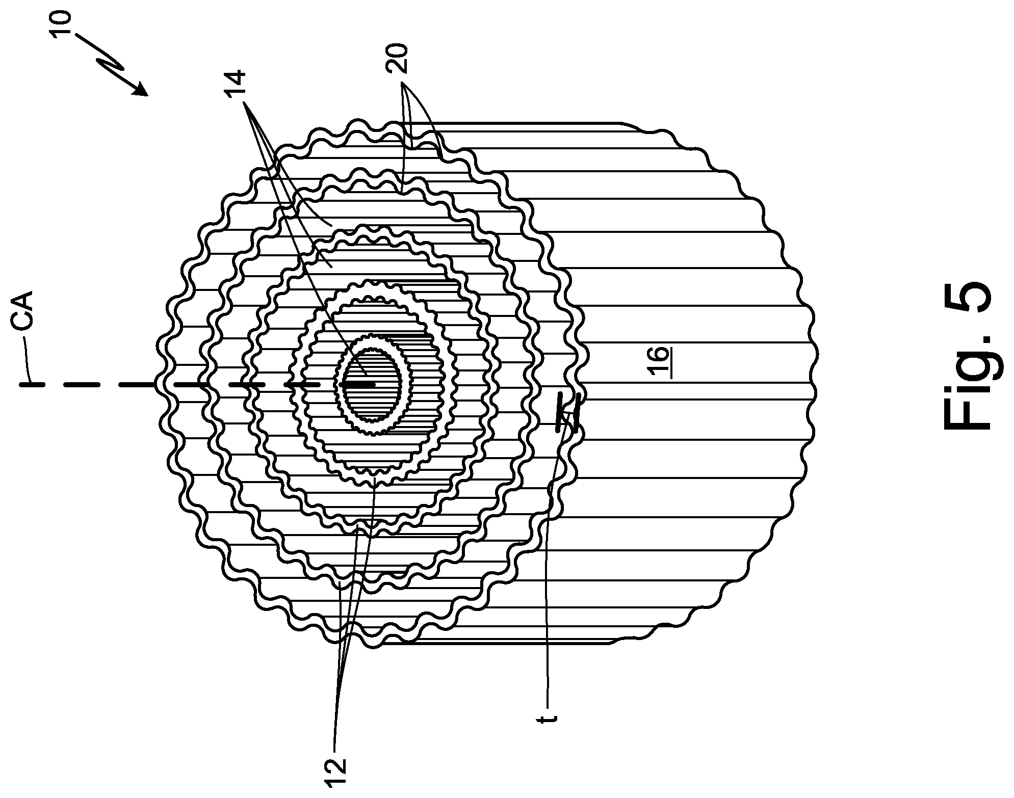 Patent US11781813 Figure 6 – Multi-scale unitary radial heat exchanger core