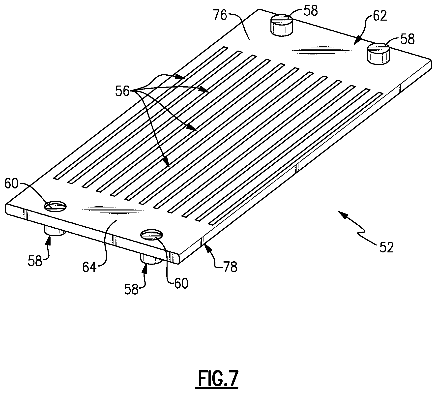 Patent US11781819 Figure 5 – Stackable core system for producing cast plate heat exchanger