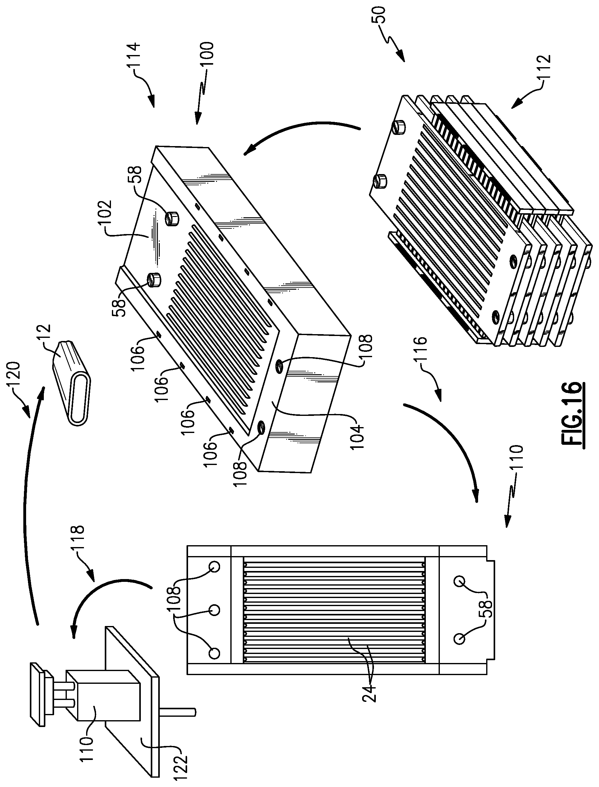 Patent US11781819 Figure 10 – Stackable core system for producing cast plate heat exchanger