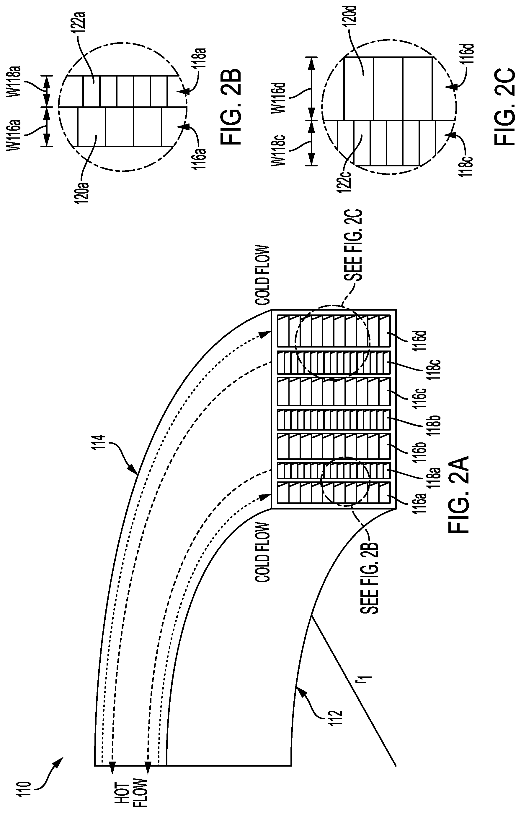 Patent US11781821 Figure 2 – Conformal heat exchanger passage features for improved flow distribution