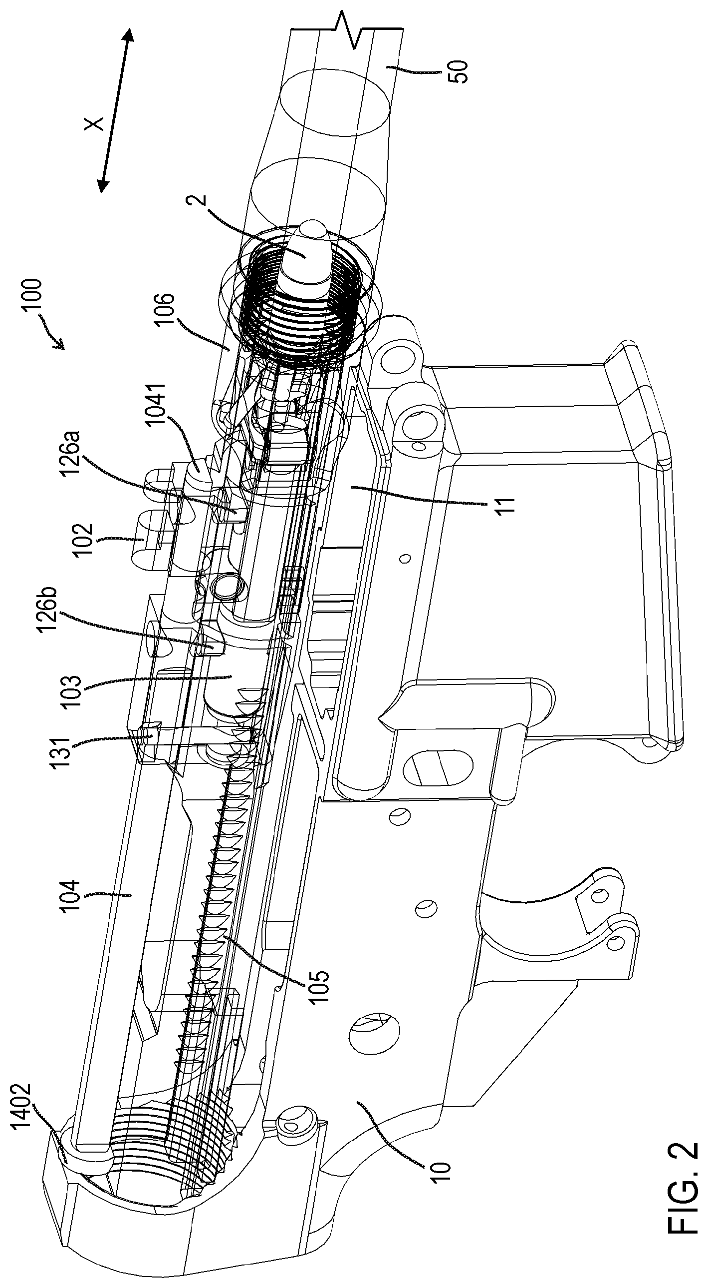 Patent US11781824 Figure 2 – Roller delayed firearm operating system