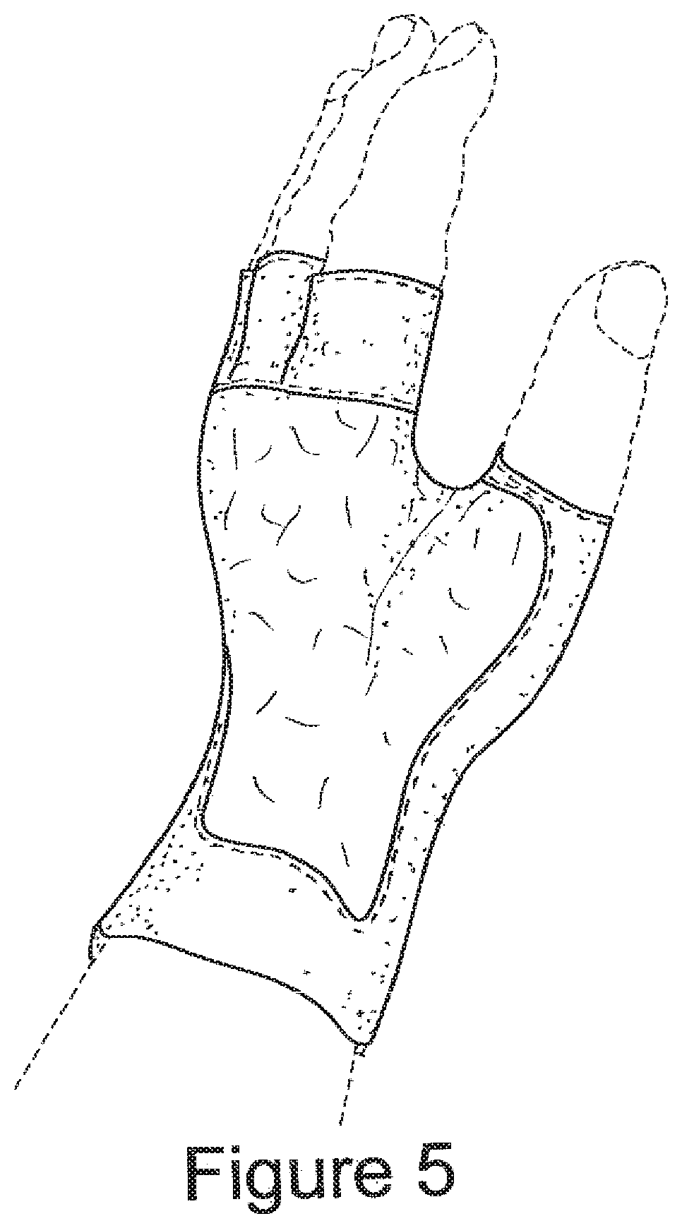 Patent US11781830 Figure 5 – Protective glove for archery shooting