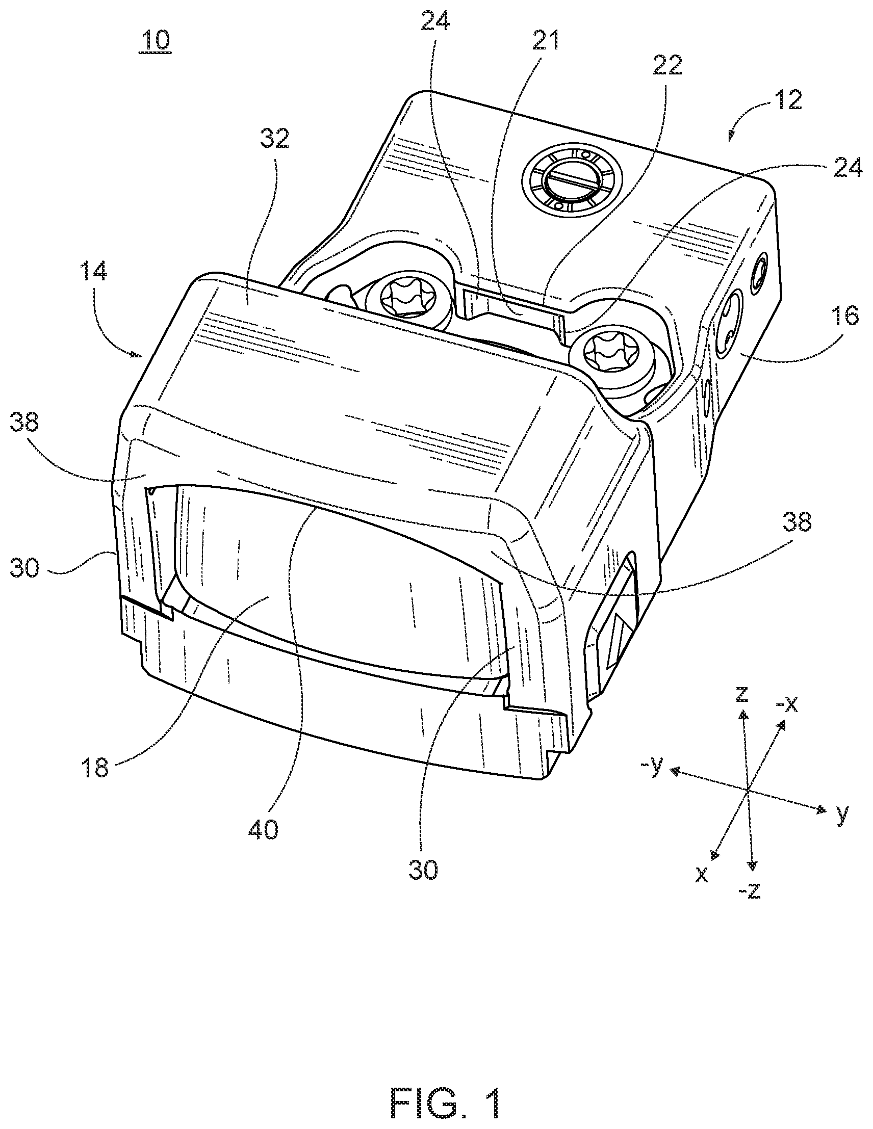 Patent US11781832 Figure 1 – Optical sight with reinforced frame