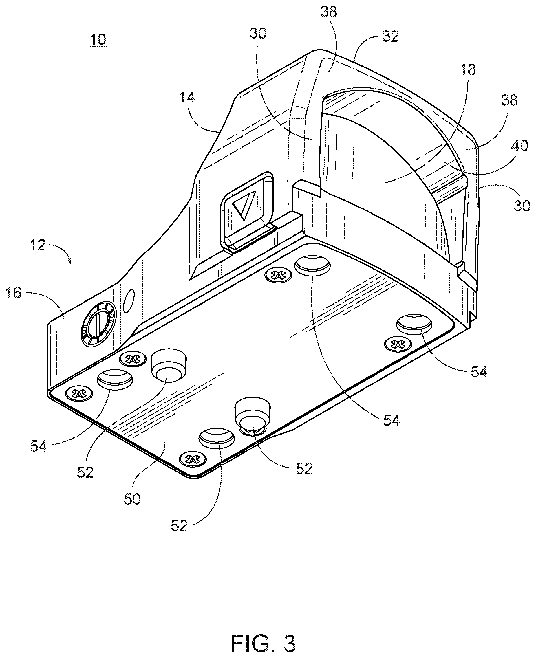 Patent US11781832 Figure 3 – Optical sight with reinforced frame