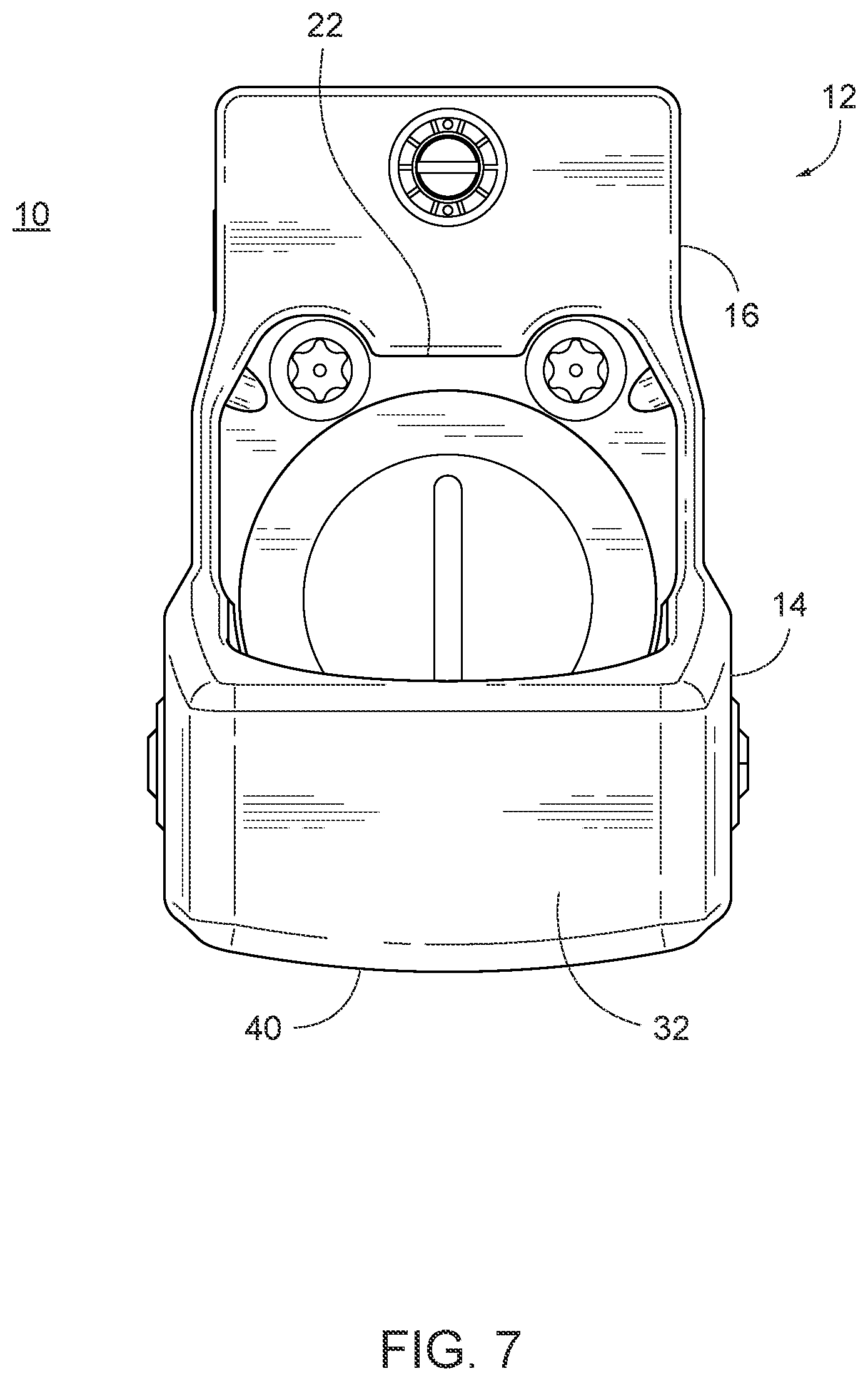 Patent US11781832 Figure 6 – Optical sight with reinforced frame