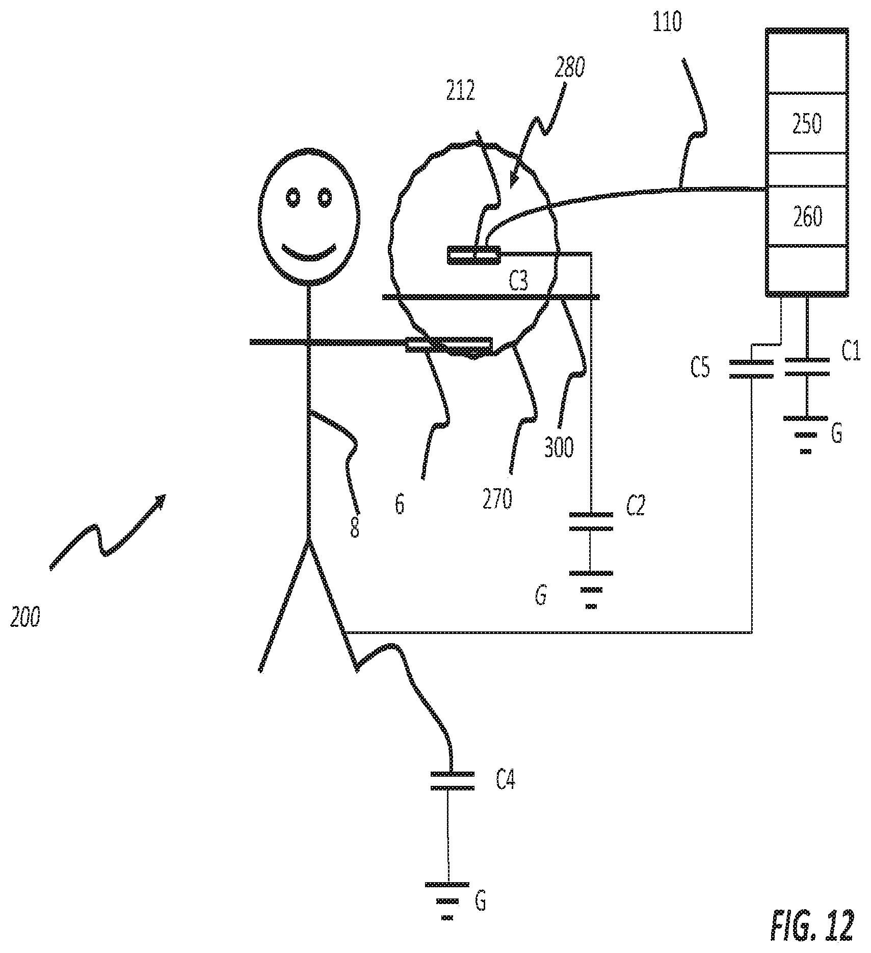 Patent US11781833 Figure 12 – Switchless sensing for electronic devices used with deterrent devices