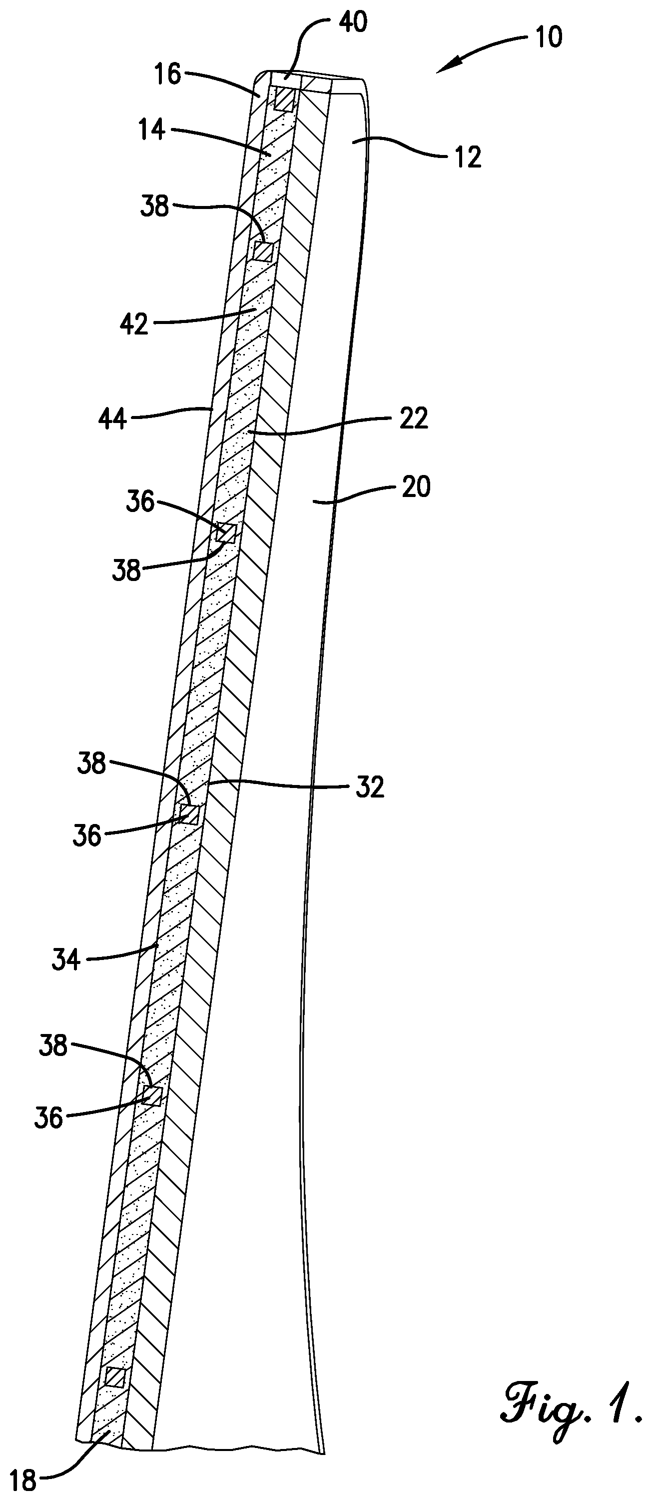Patent US11781839 Figure 1 – Multi-layer wearable body armor