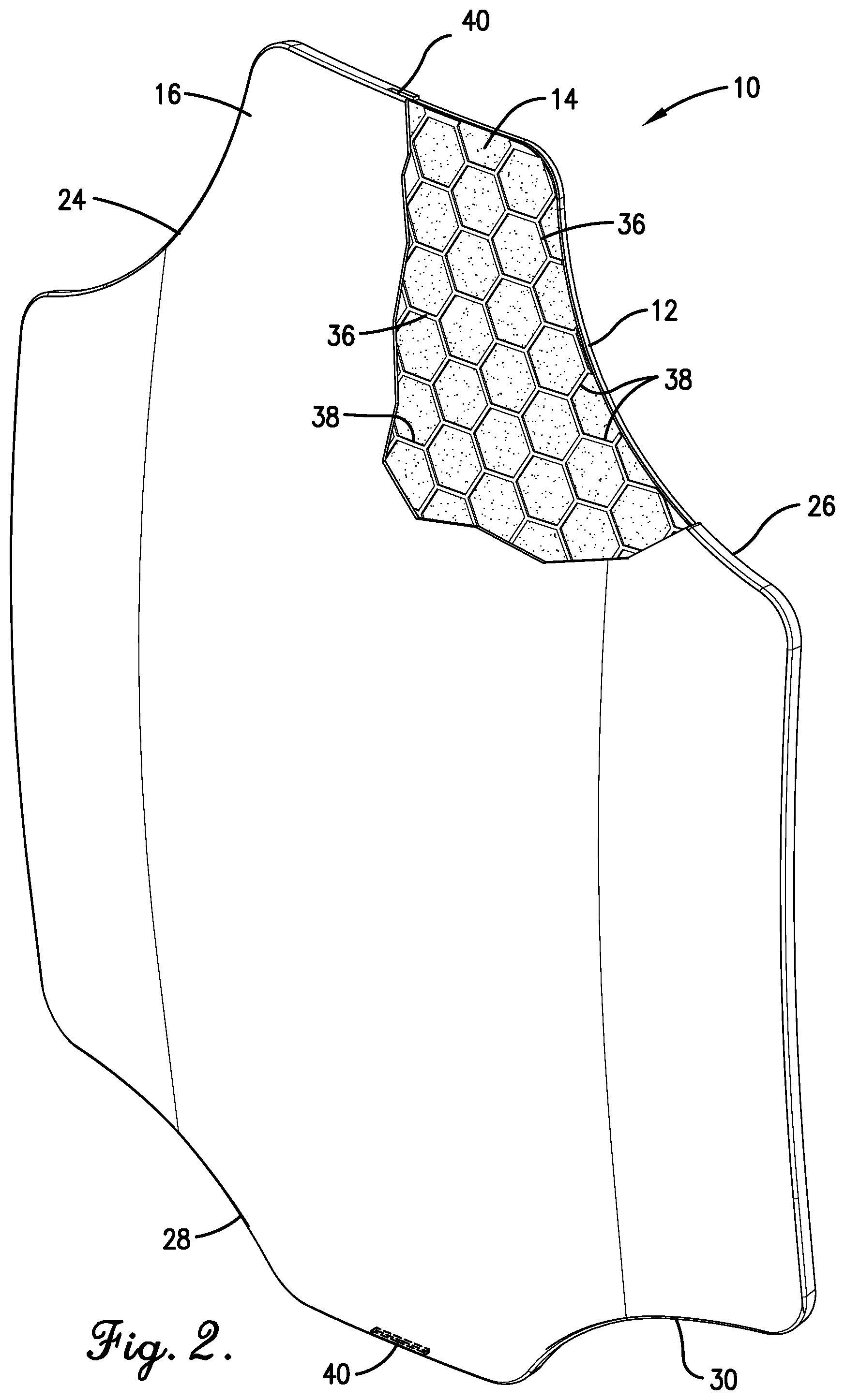 Patent US11781839 Figure 2 – Multi-layer wearable body armor