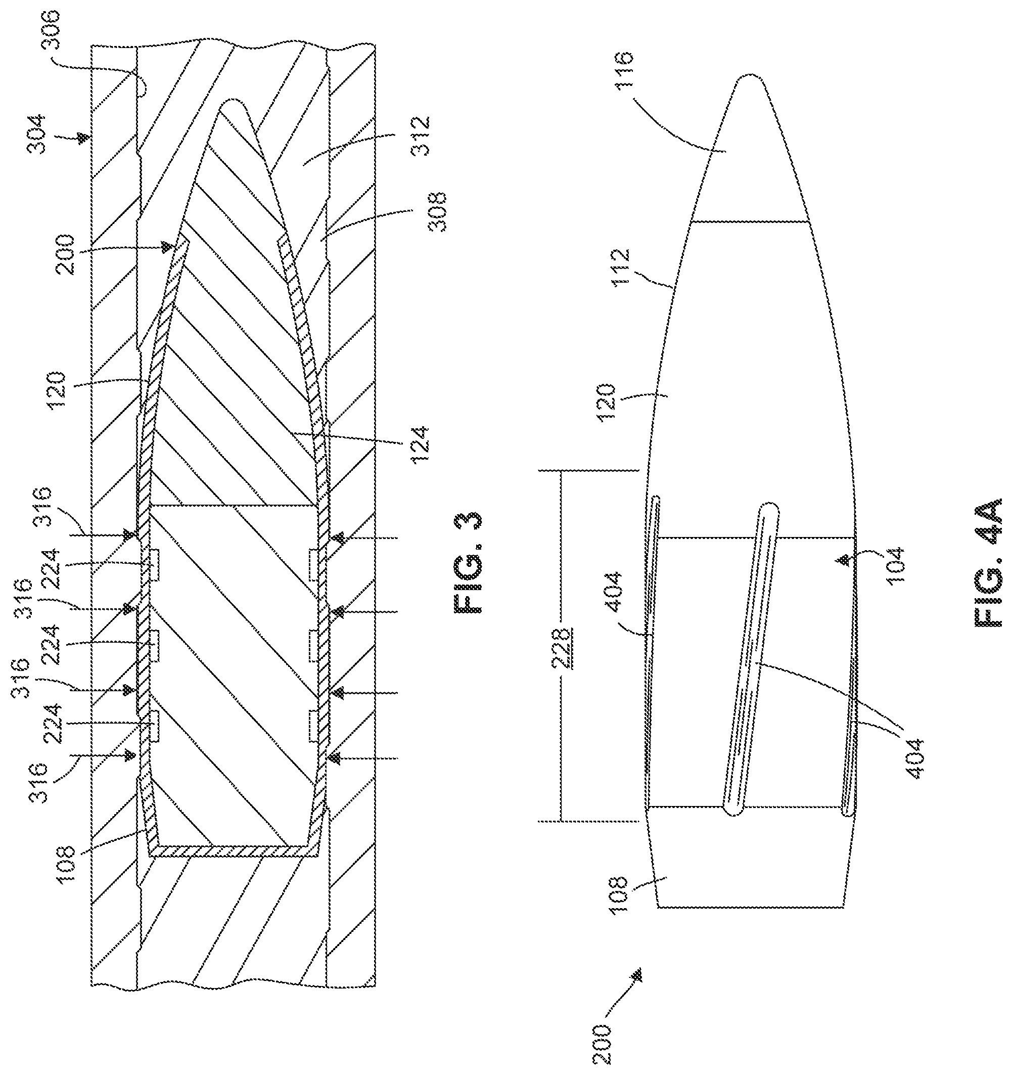 Patent US11781843 Figure 3 – Reduced stiffness barrel fired projectile