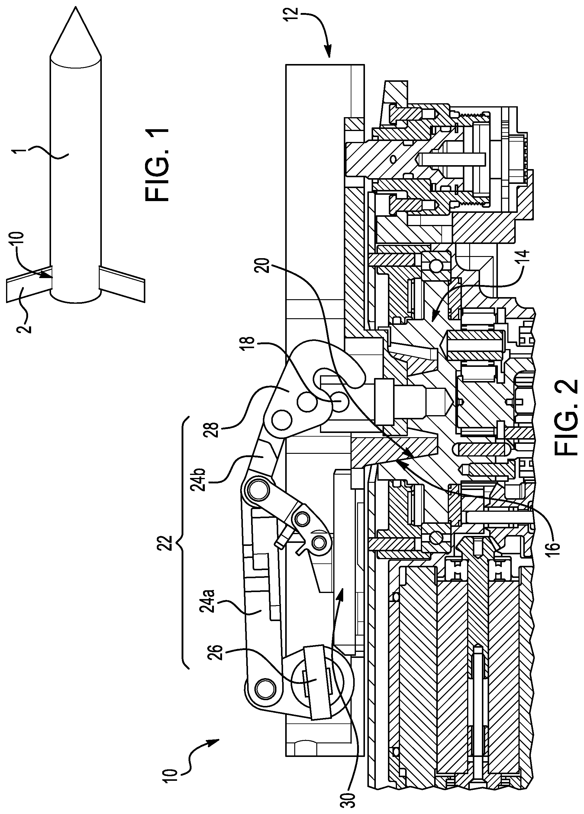 Patent US11781844 Figure 1 – Missile component attachment assembly