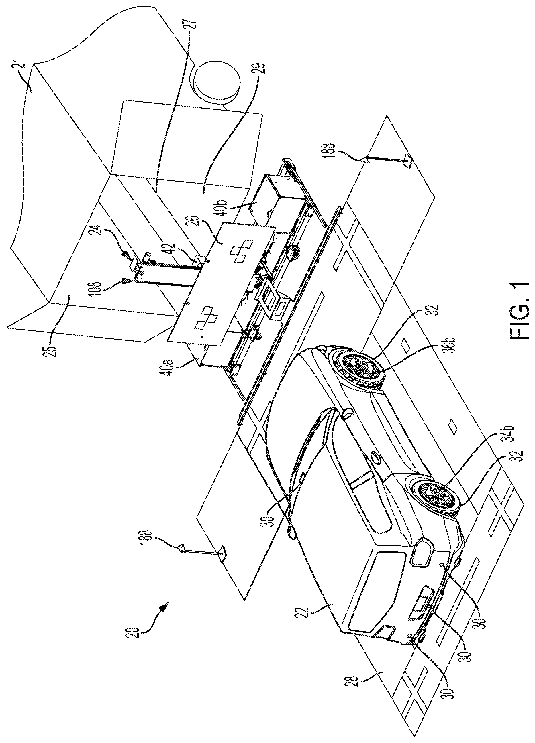 Patent US11781860 — Mobile vehicular alignment for sensor calibration — Figure 1
