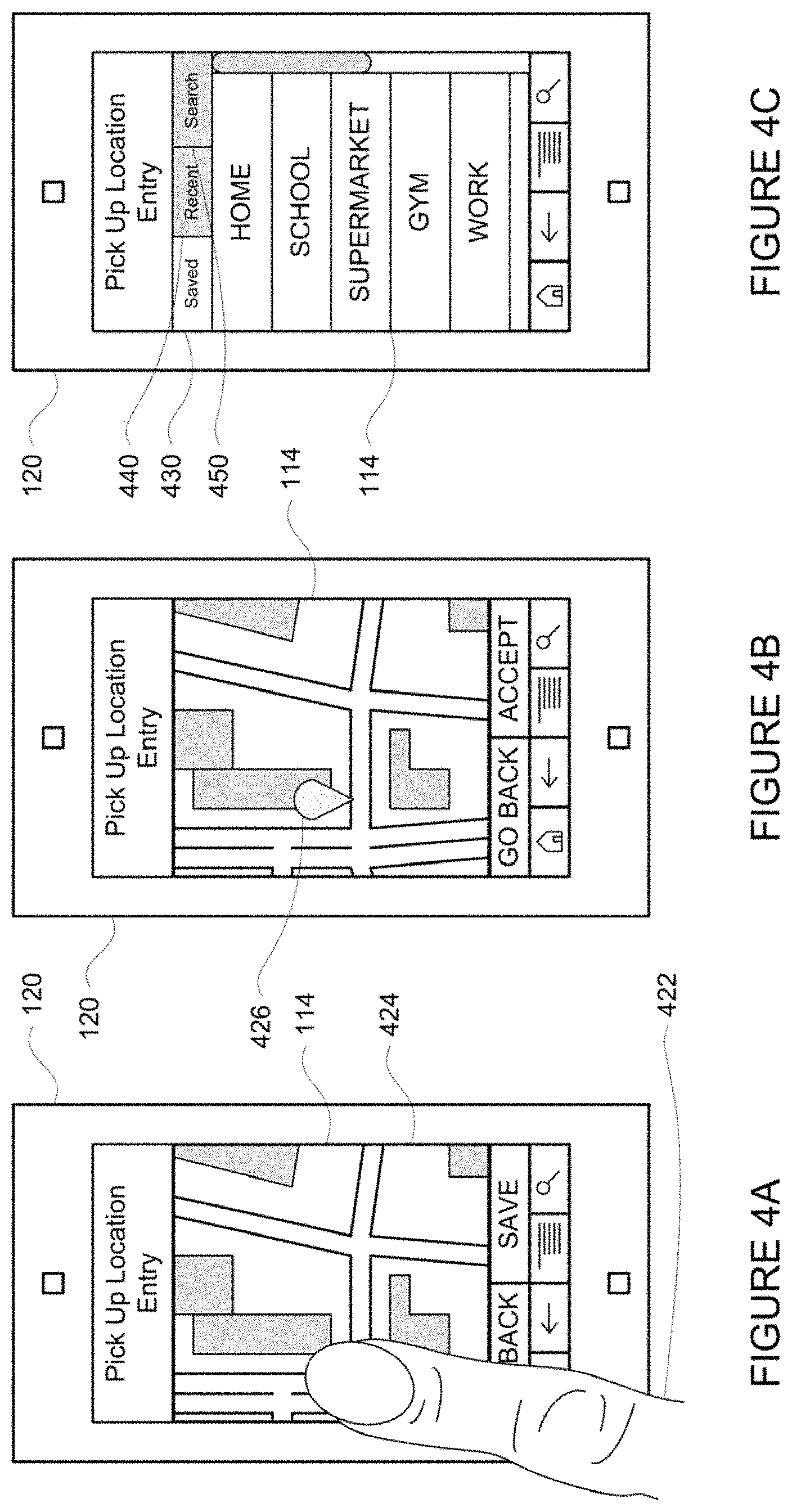 Patent US11781871 Figure 4 – Determining pickup and destination locations for autonomous vehicles