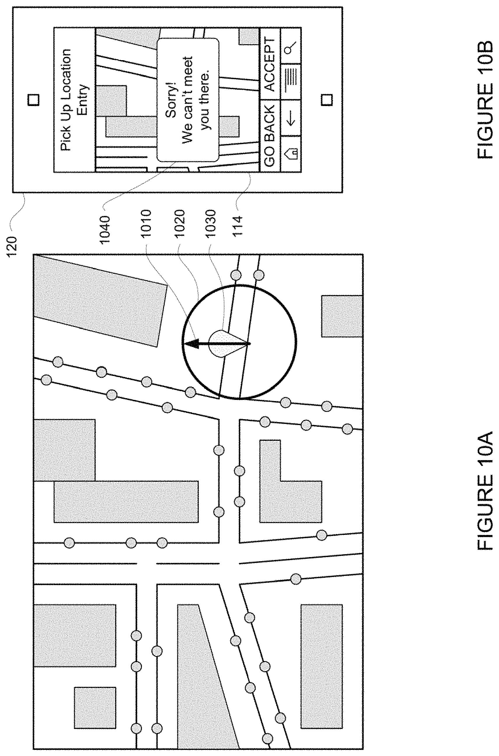 Patent US11781871 Figure 10 – Determining pickup and destination locations for autonomous vehicles
