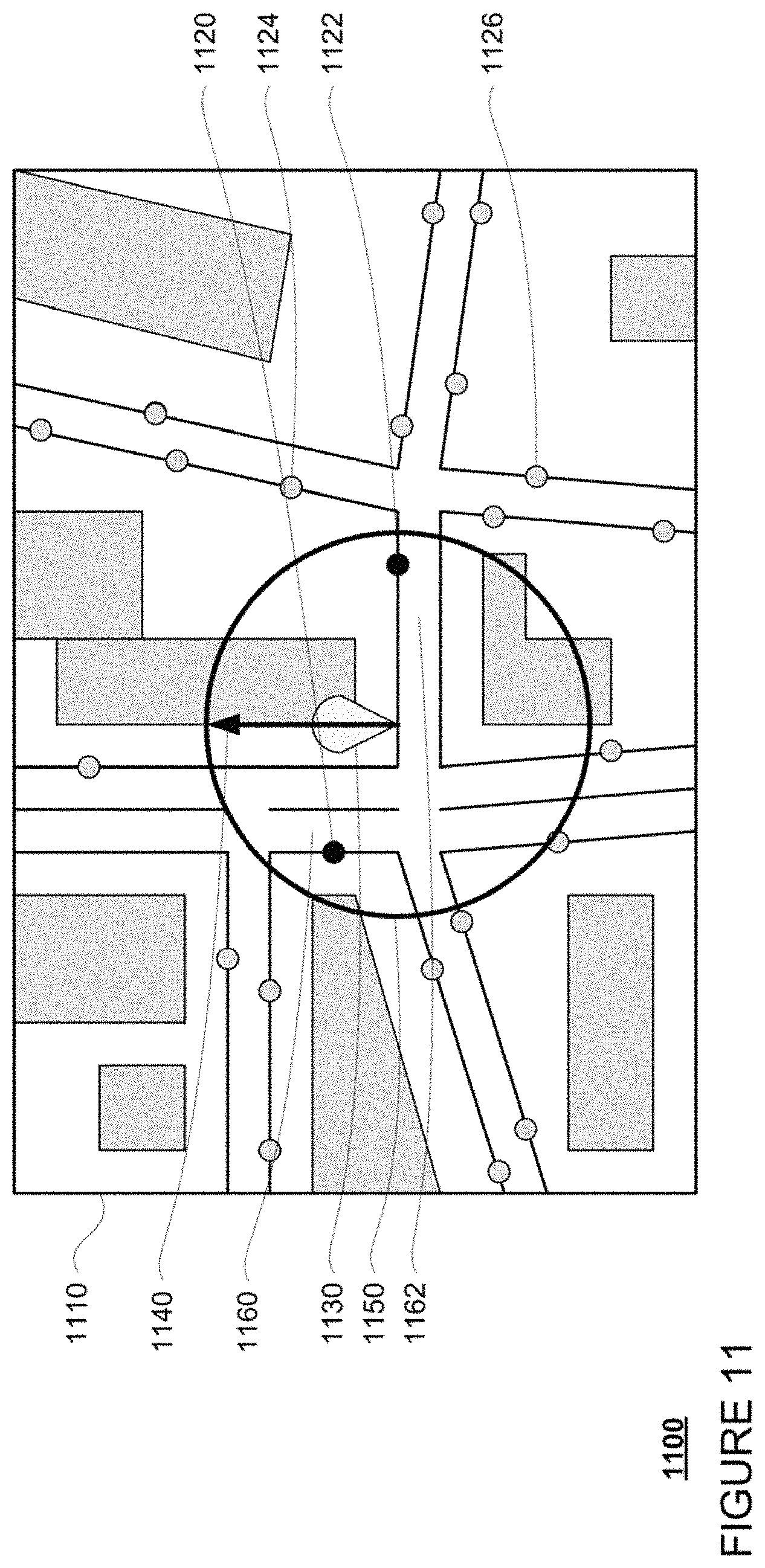 Patent US11781871 Figure 11 – Determining pickup and destination locations for autonomous vehicles