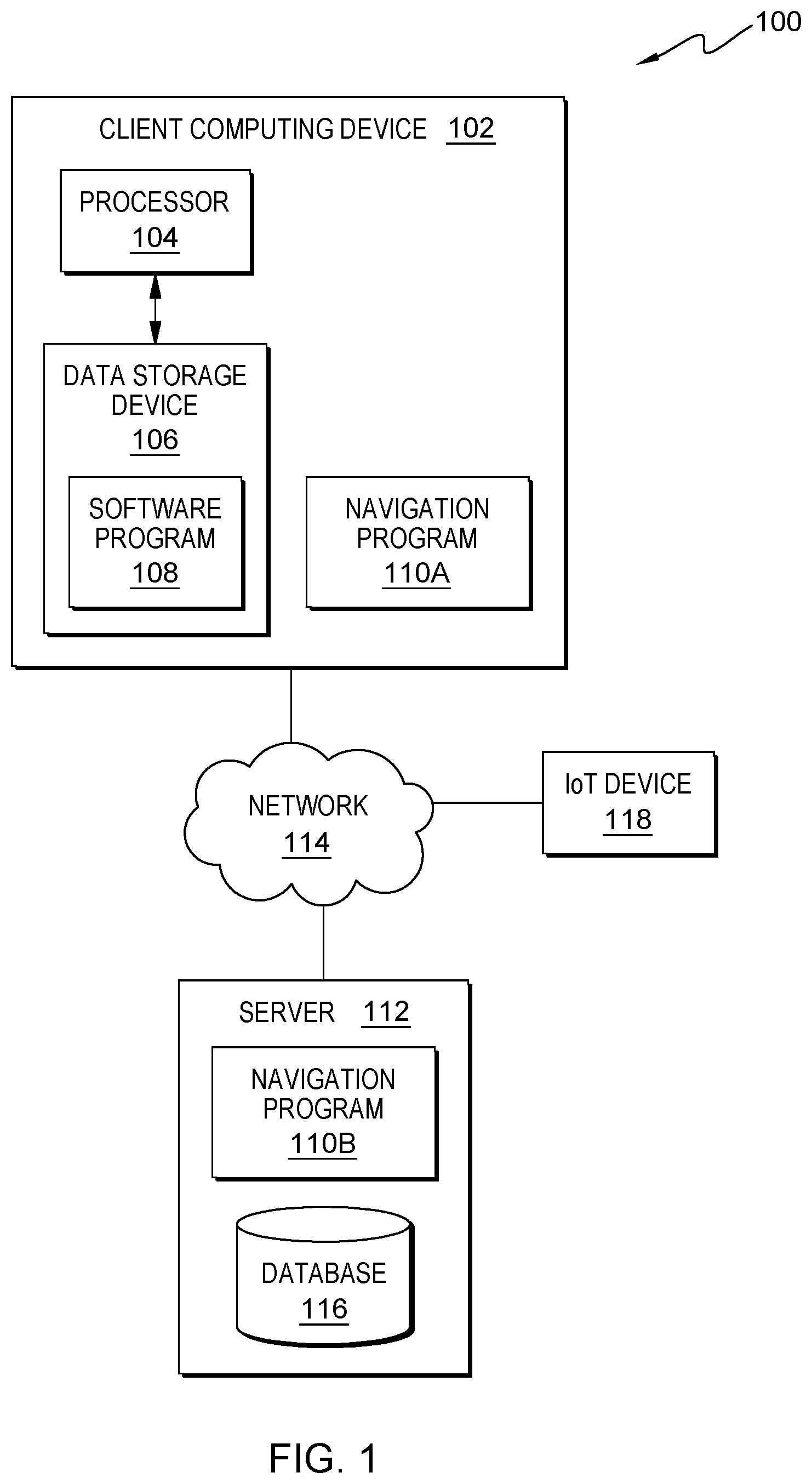 Patent US11781878 — Recommend routes in enhanced navigation system — Figure 1