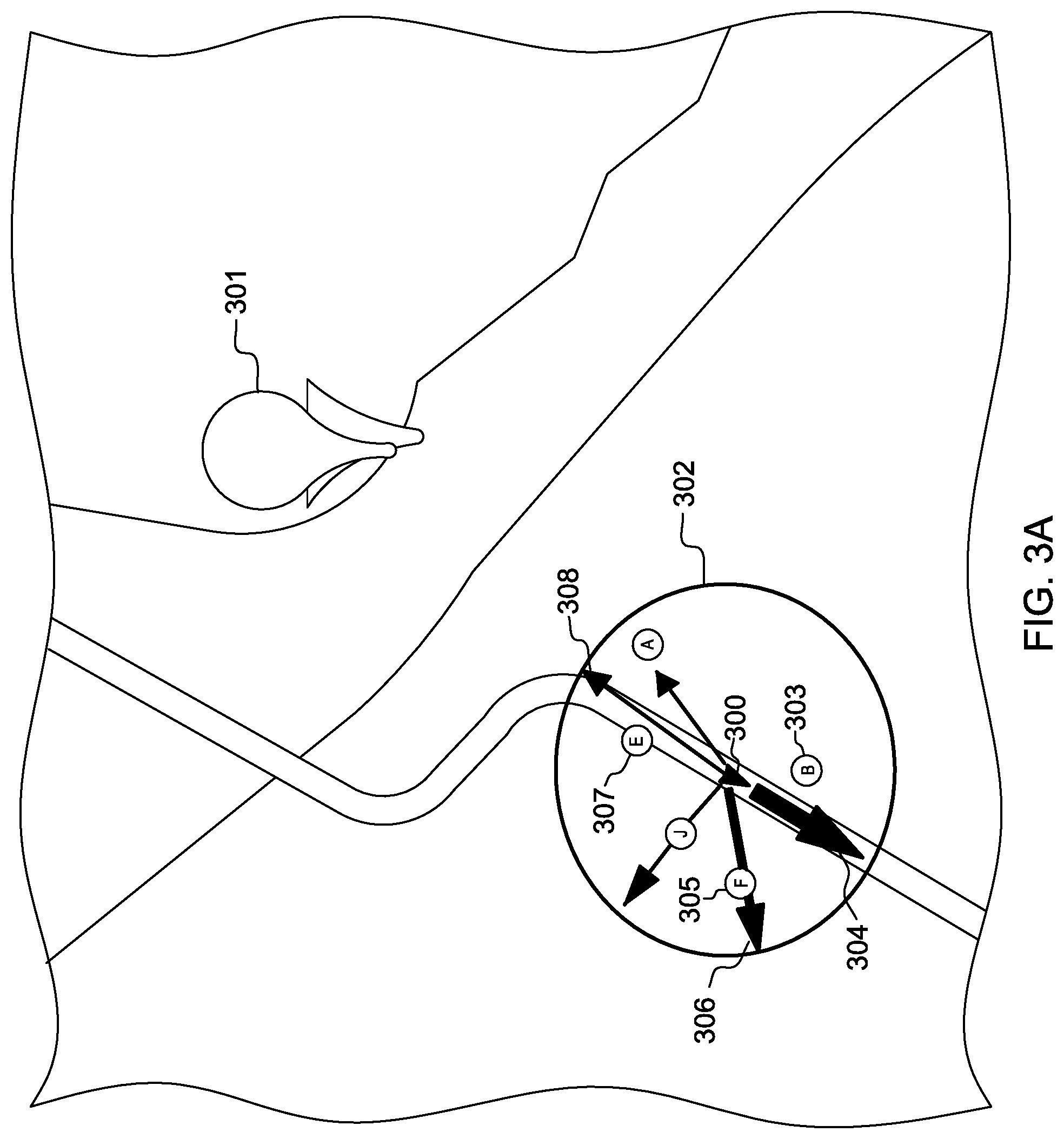 Patent US11781879 Figure 3 – Mapping preferred locations using multiple arrows