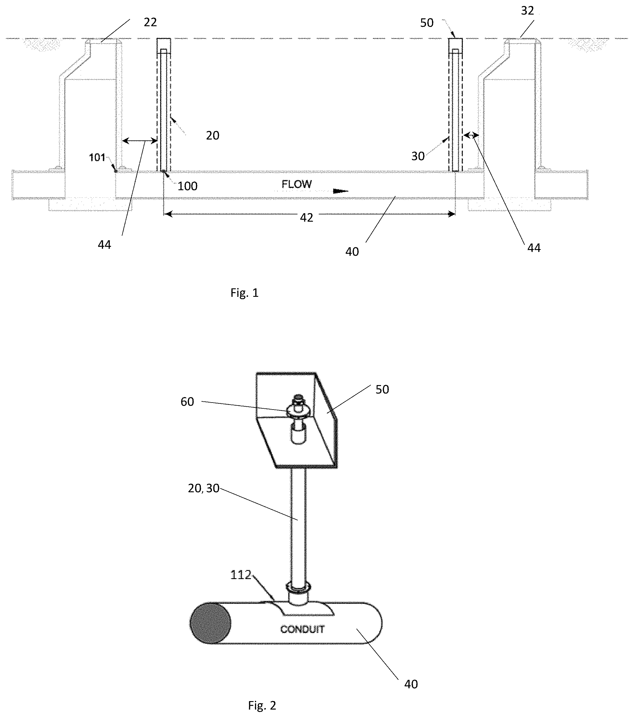 Patent US11781897 Figure 1 – Contactless sensor system and method for measuring free surface and pressure flow in a conduit