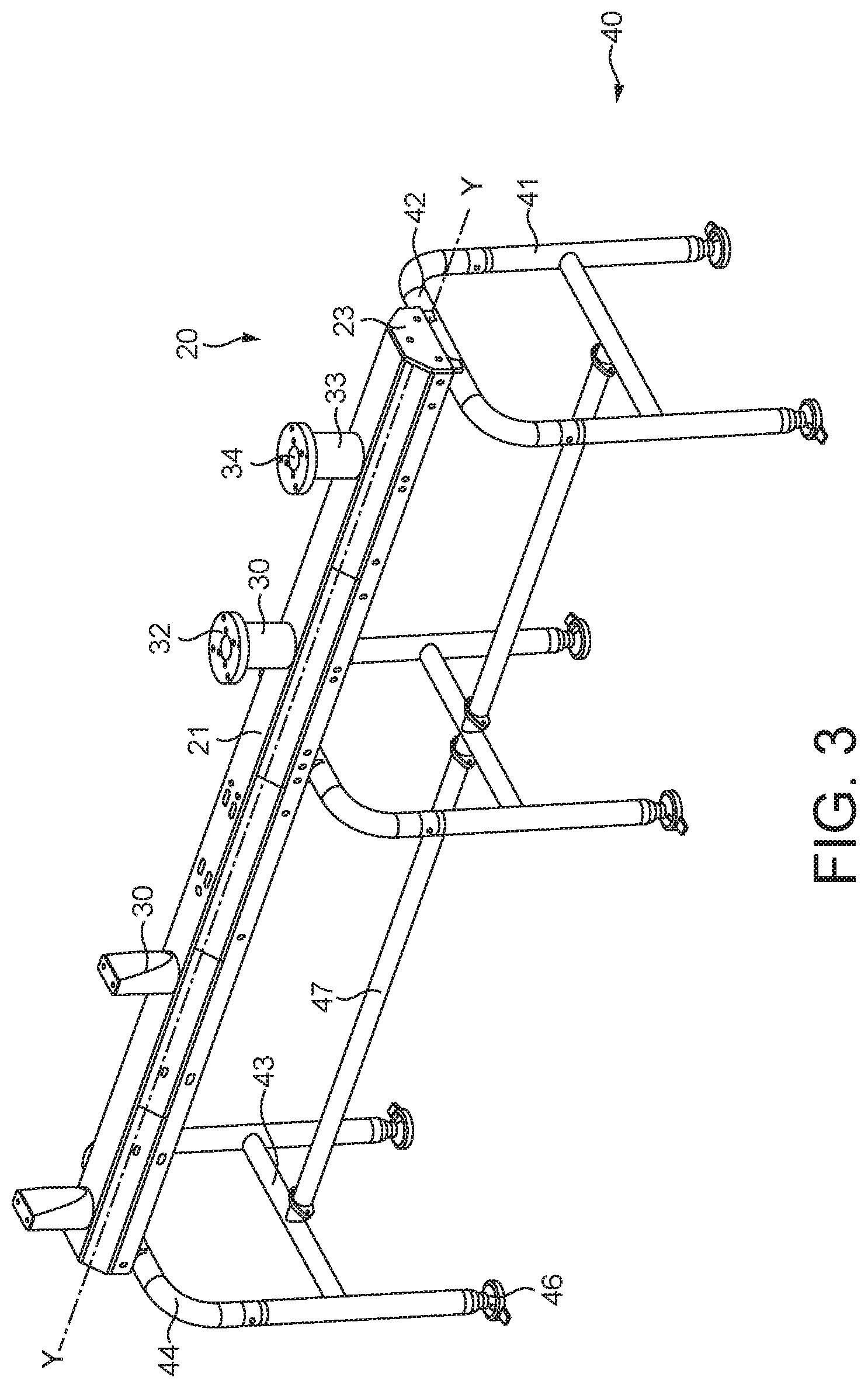 Patent US11781898 Figure 3 – Support structure for a conveyor system