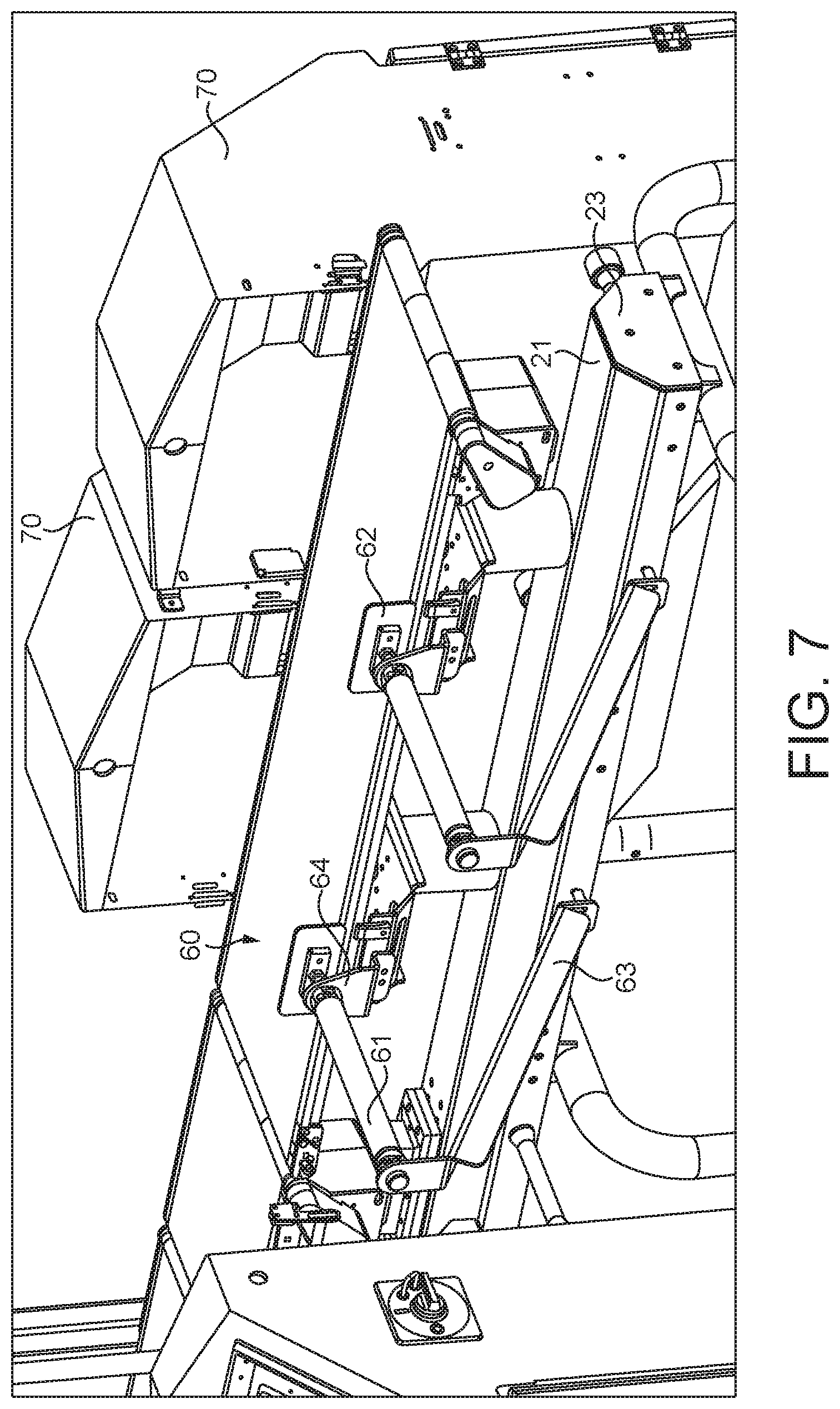 Patent US11781898 Figure 7 – Support structure for a conveyor system