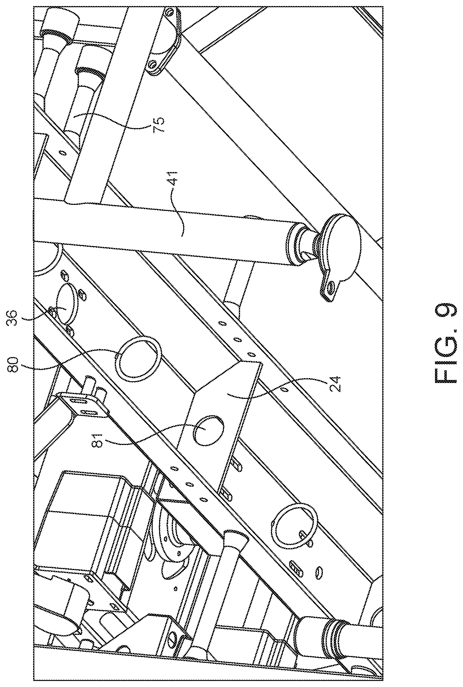 Patent US11781898 Figure 9 – Support structure for a conveyor system