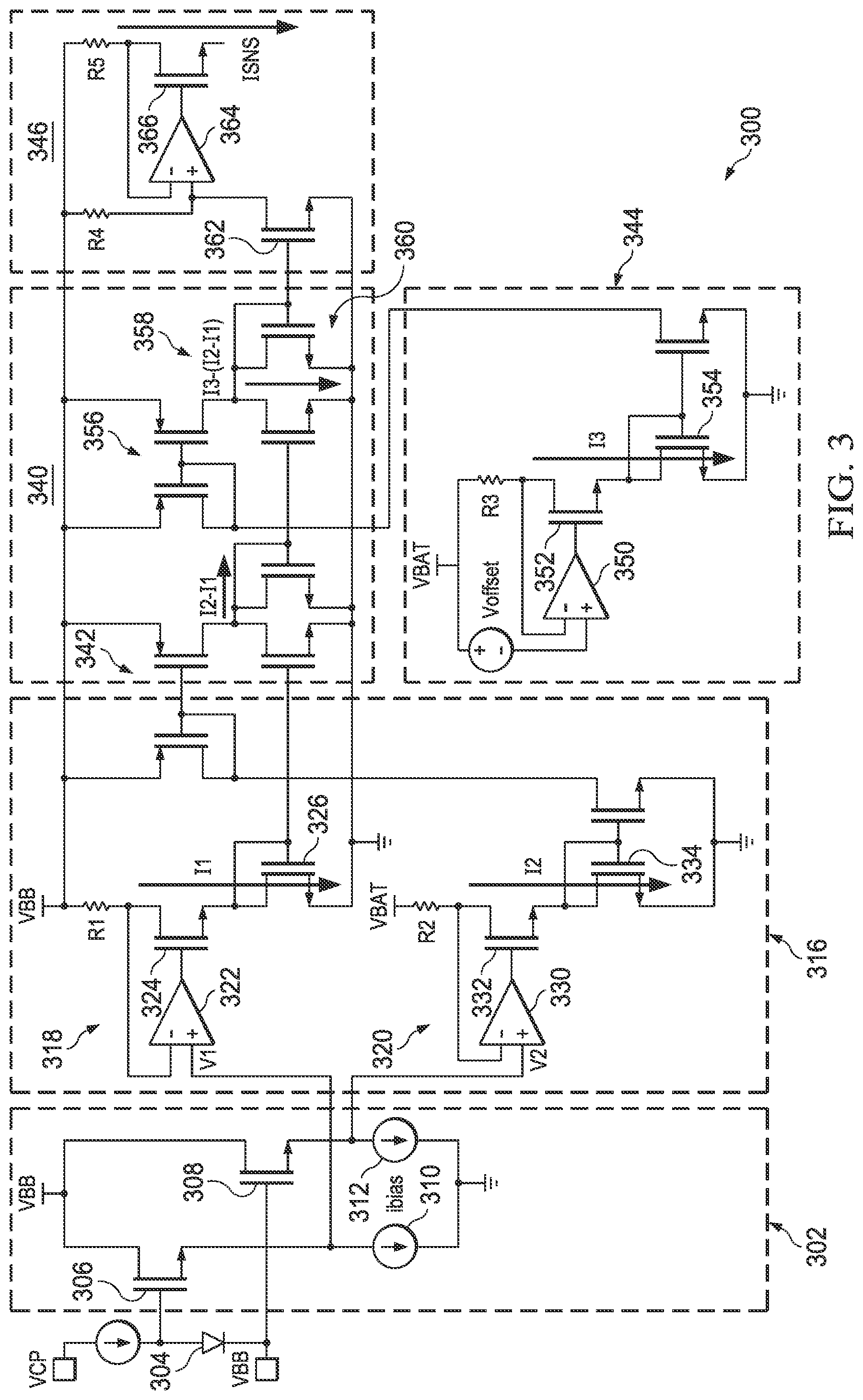 Patent US11781920 Figure 3 – Temperature sensor circuit for relative thermal sensing
