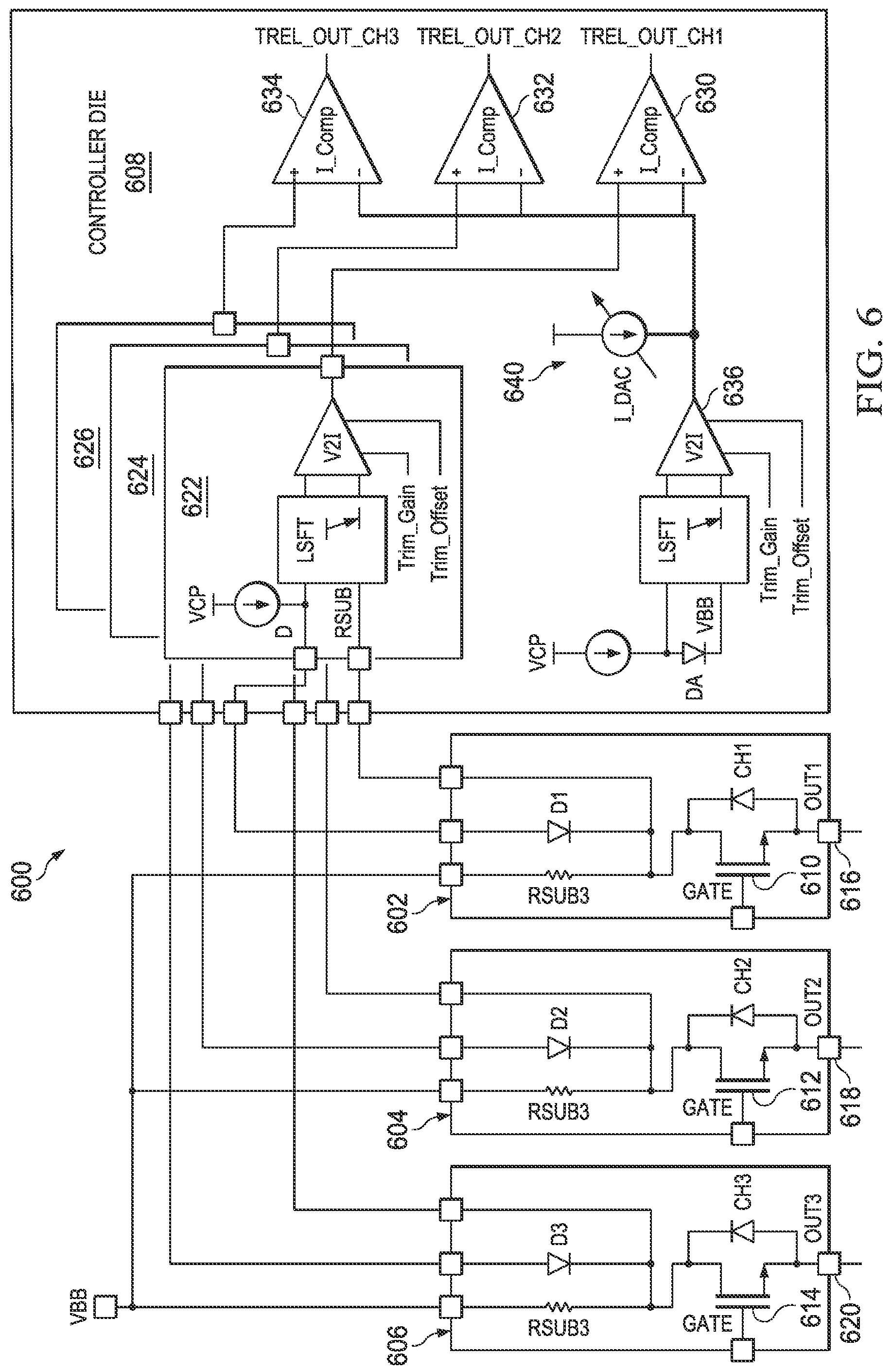 Patent US11781920 Figure 6 – Temperature sensor circuit for relative thermal sensing