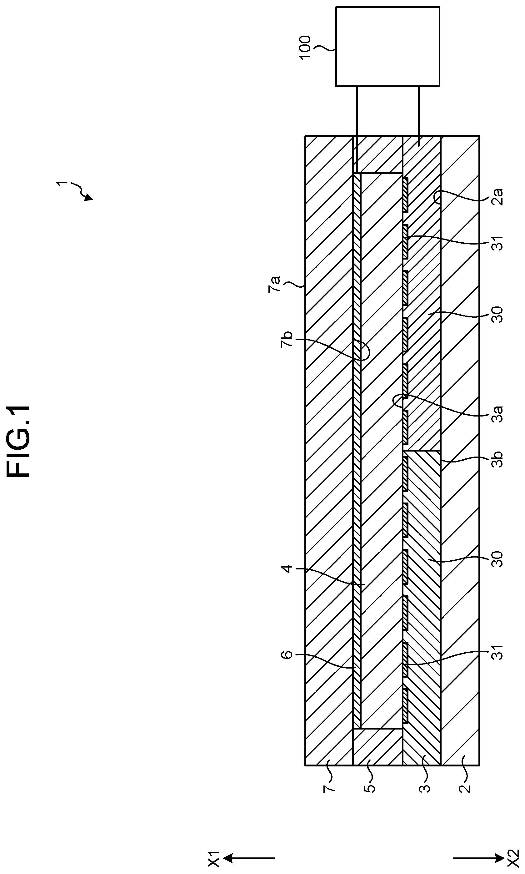 Patent US11781925 Figure 1 – Force sensor including multiple array substrates