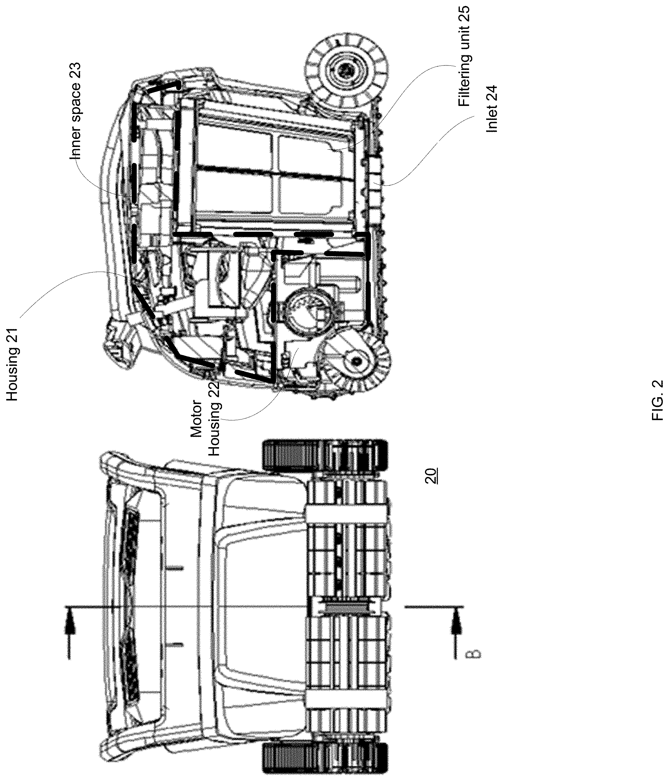 Patent US11781929 Figure 2 – Pressure sensor diaphragm for pool cleaning robot