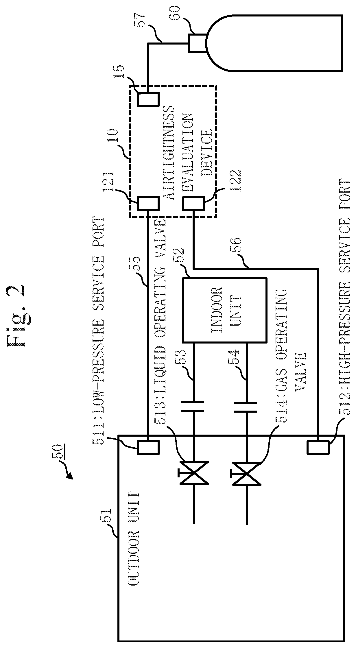 Patent US11781936 Figure 2 – Airtightness evaluation device
