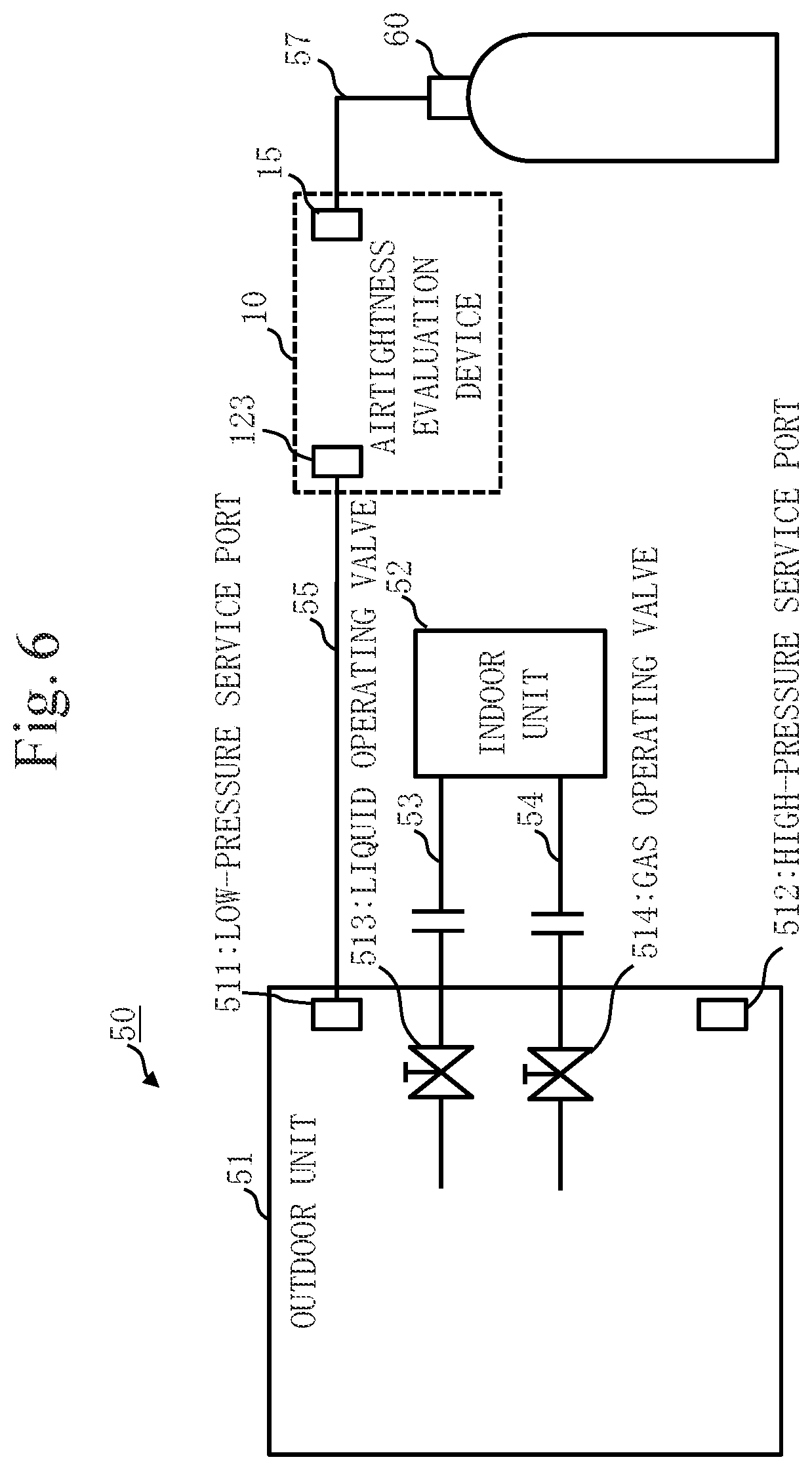 Patent US11781936 Figure 6 – Airtightness evaluation device