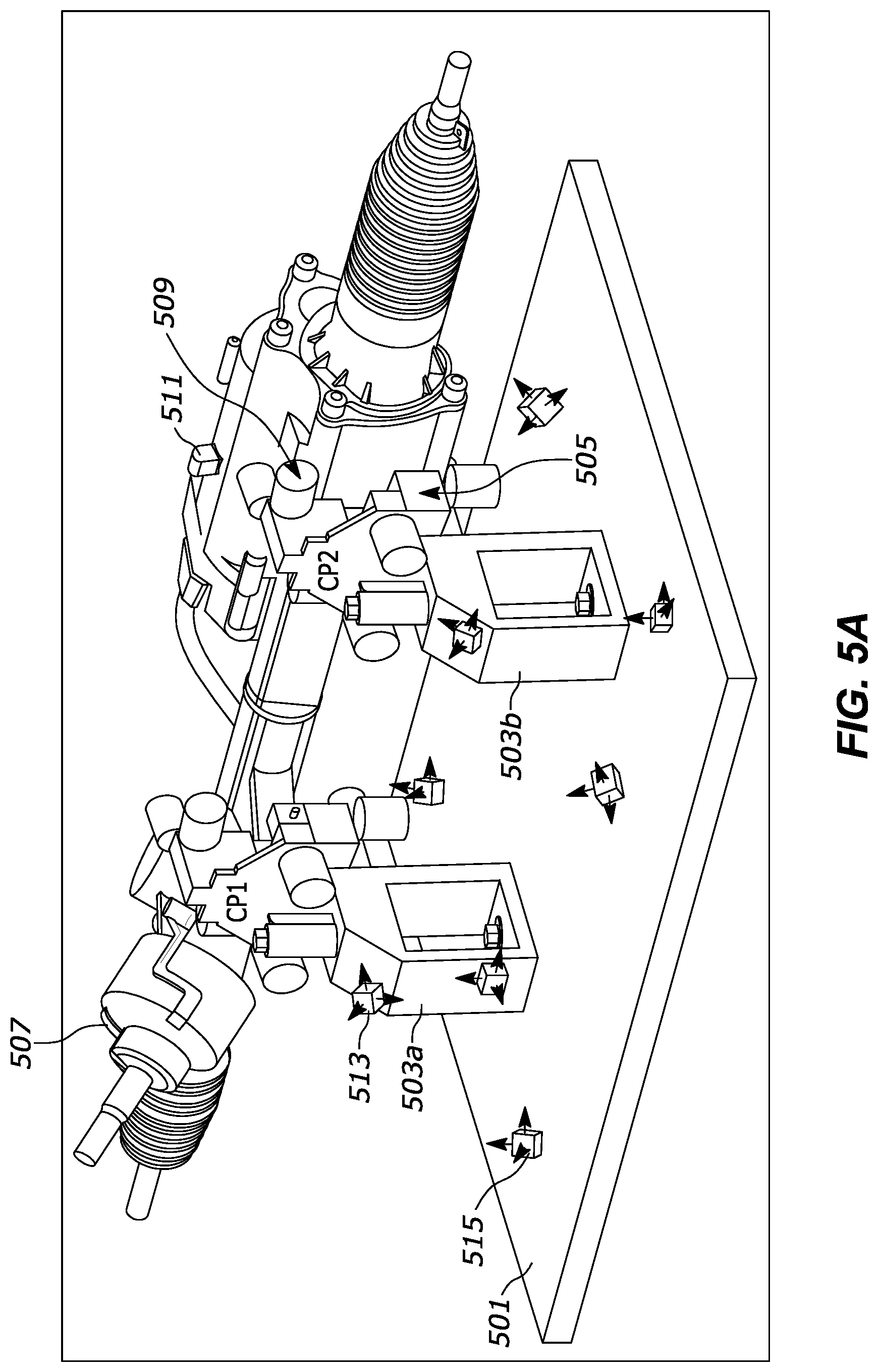 Patent US11781941 Figure 4 – Multi-degree-of-freedom impedance fixture for automated frequency response function measurements