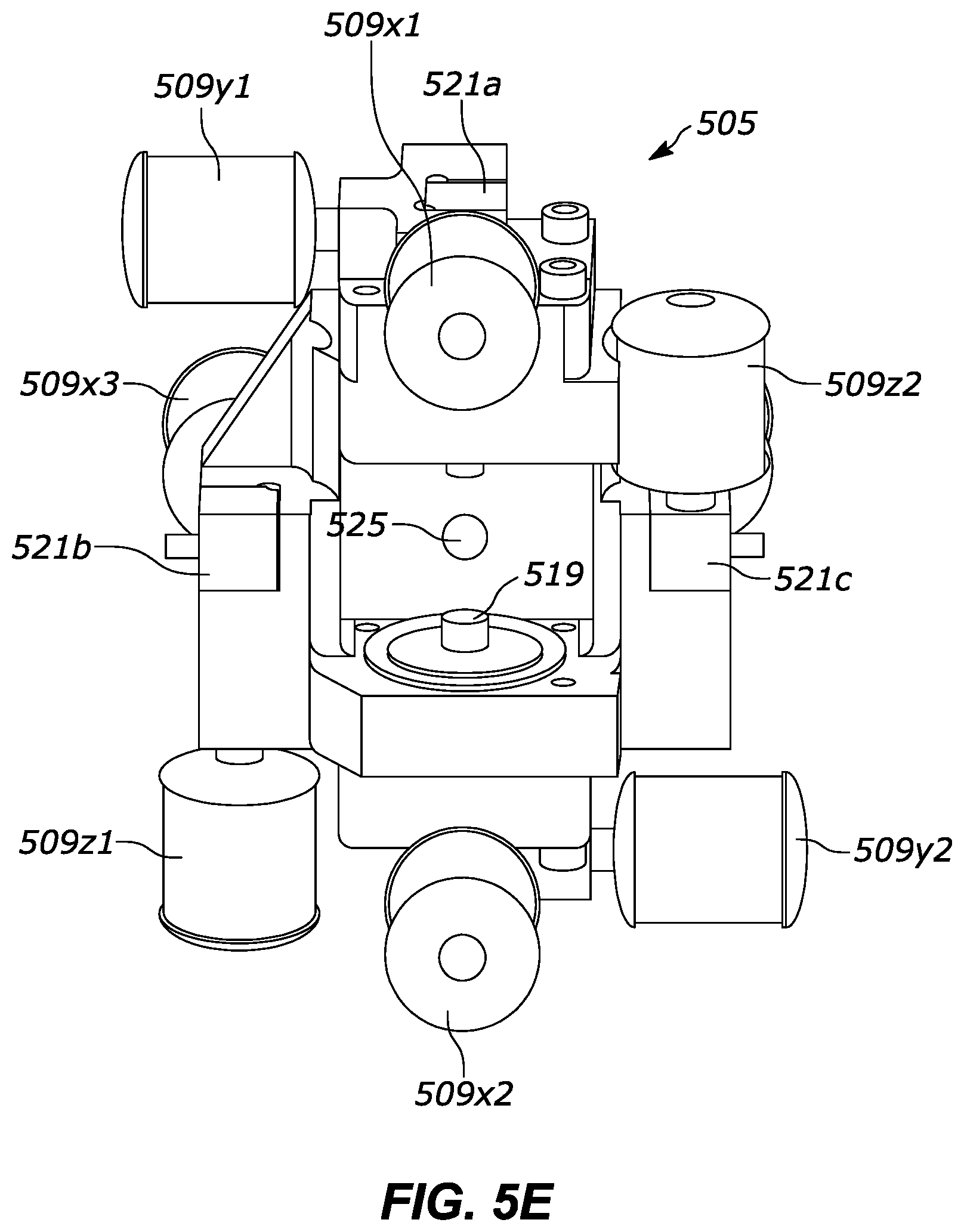 Patent US11781941 Figure 8 – Multi-degree-of-freedom impedance fixture for automated frequency response function measurements