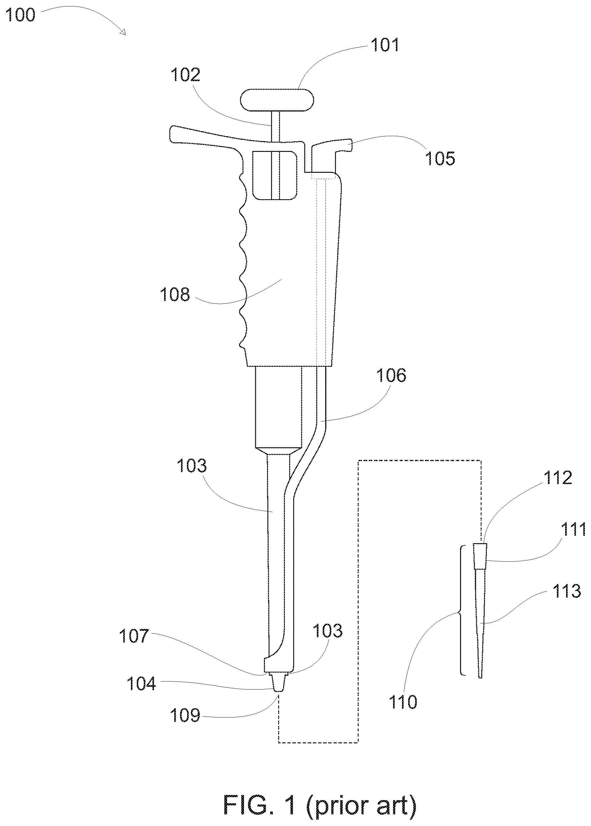 Patent US11781953 Figure 1 – Solid phase microextraction device, repository, and manipulator