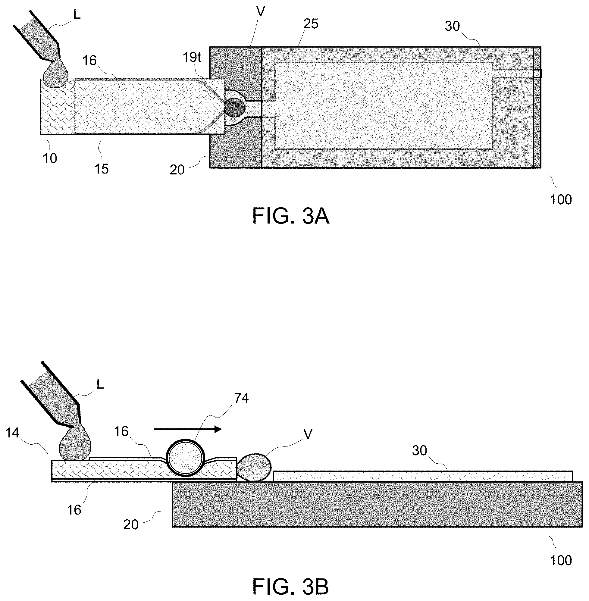 Patent US11781954 Figure 3 – Bridging liquid between microfluidic elements without closed channels