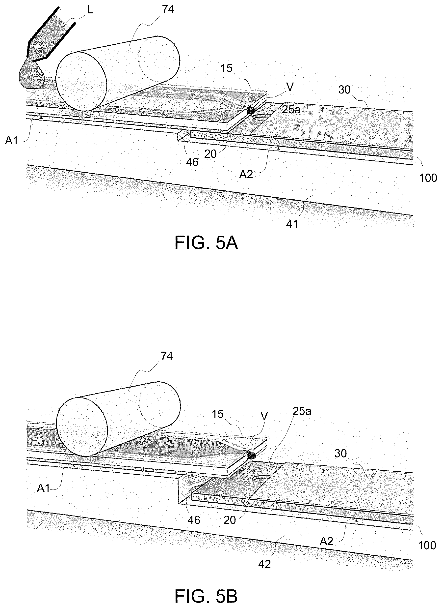 Patent US11781954 Figure 5 – Bridging liquid between microfluidic elements without closed channels